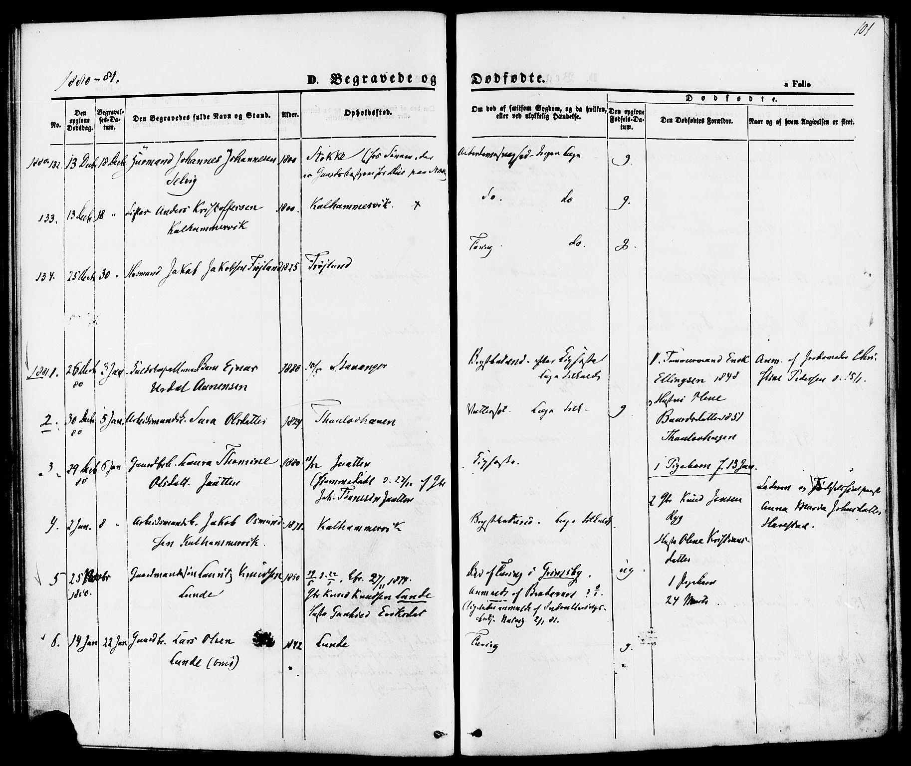 Hetland sokneprestkontor, SAST/A-101826/30/30BA/L0006: Parish register (official) no. A 6, 1869-1884, p. 101