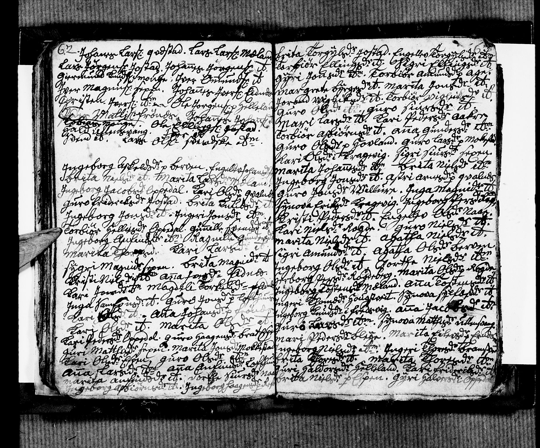 Ullensvang sokneprestembete, SAB/A-78701/H/Hab: Parish register (copy) no. B 4, 1775-1778, p. 62-63