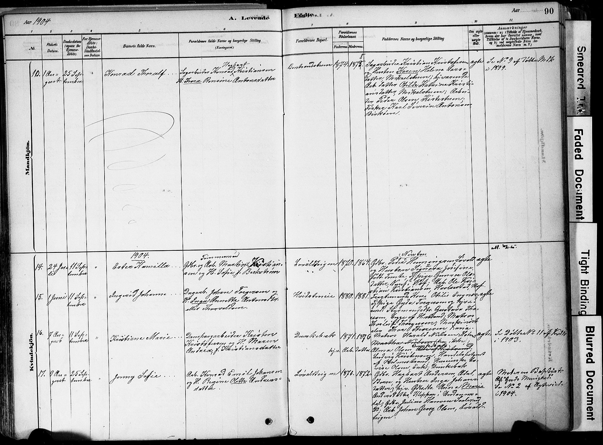 Botne kirkebøker, AV/SAKO-A-340/F/Fa/L0007: Parish register (official) no. I 7, 1878-1910, p. 90