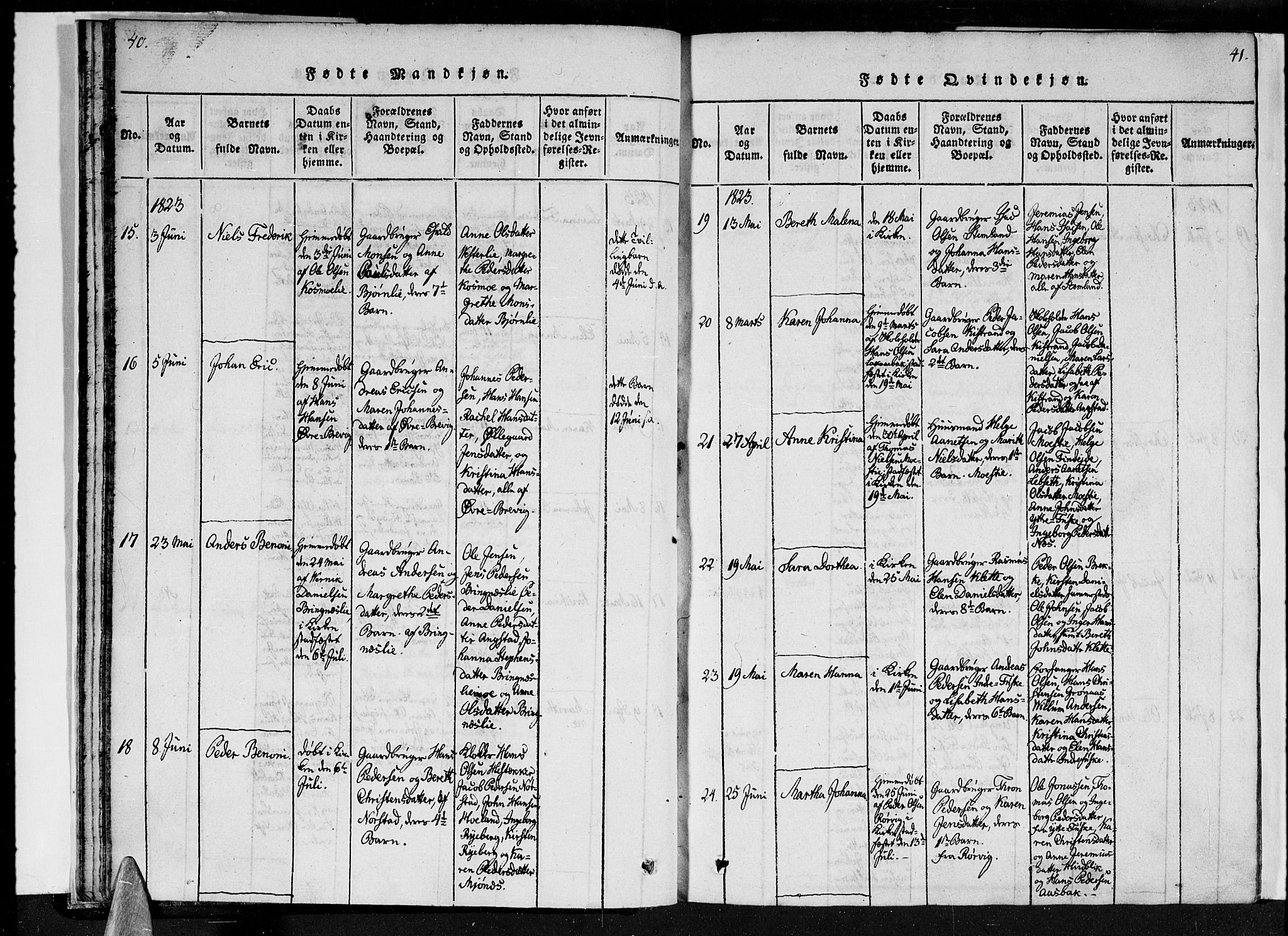 Ministerialprotokoller, klokkerbøker og fødselsregistre - Nordland, SAT/A-1459/852/L0736: Parish register (official) no. 852A06, 1820-1833, p. 40-41