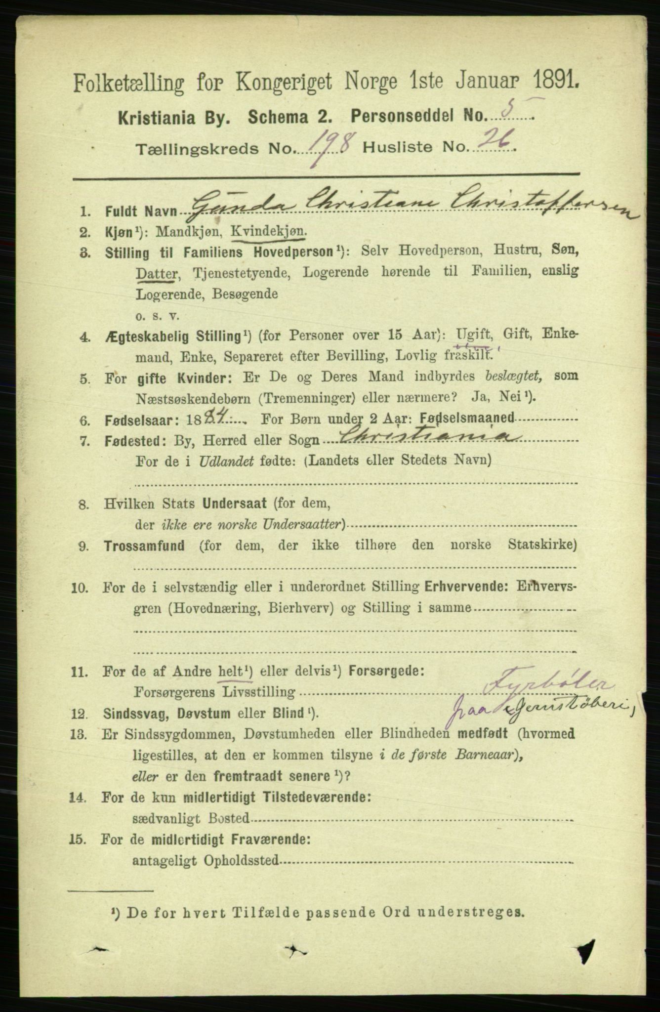 RA, 1891 census for 0301 Kristiania, 1891, p. 119681