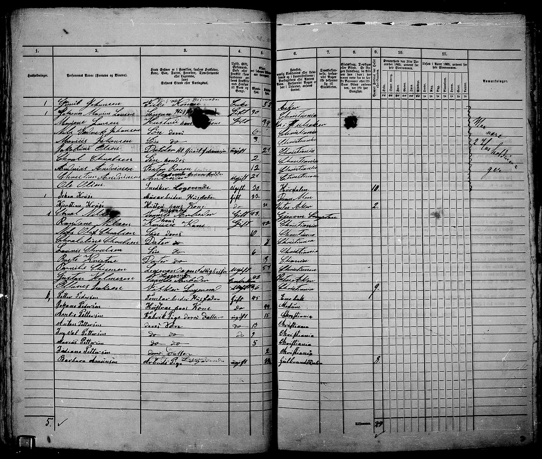 RA, 1865 census for Kristiania, 1865, p. 3732