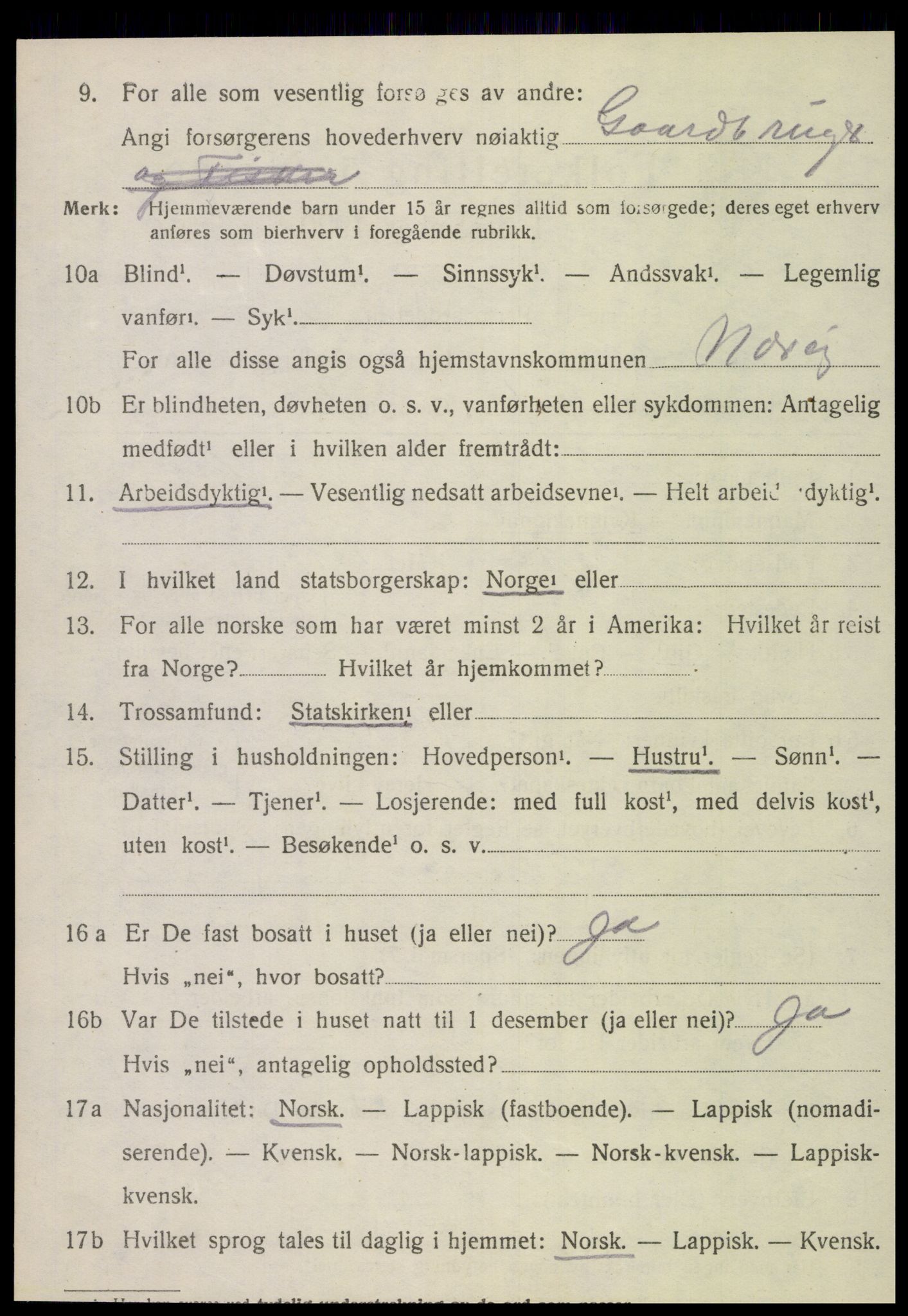 SAT, 1920 census for Nærøy, 1920, p. 2100