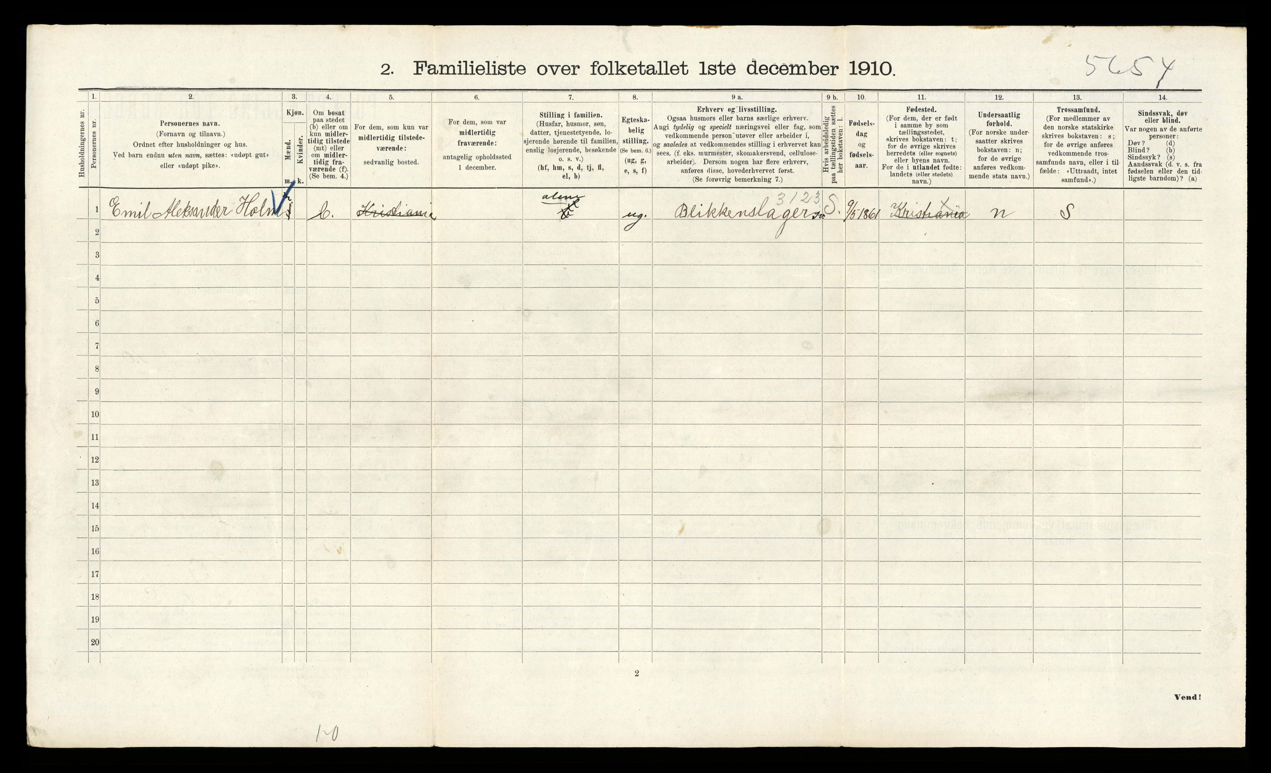 RA, 1910 census for Kristiania, 1910, p. 63484