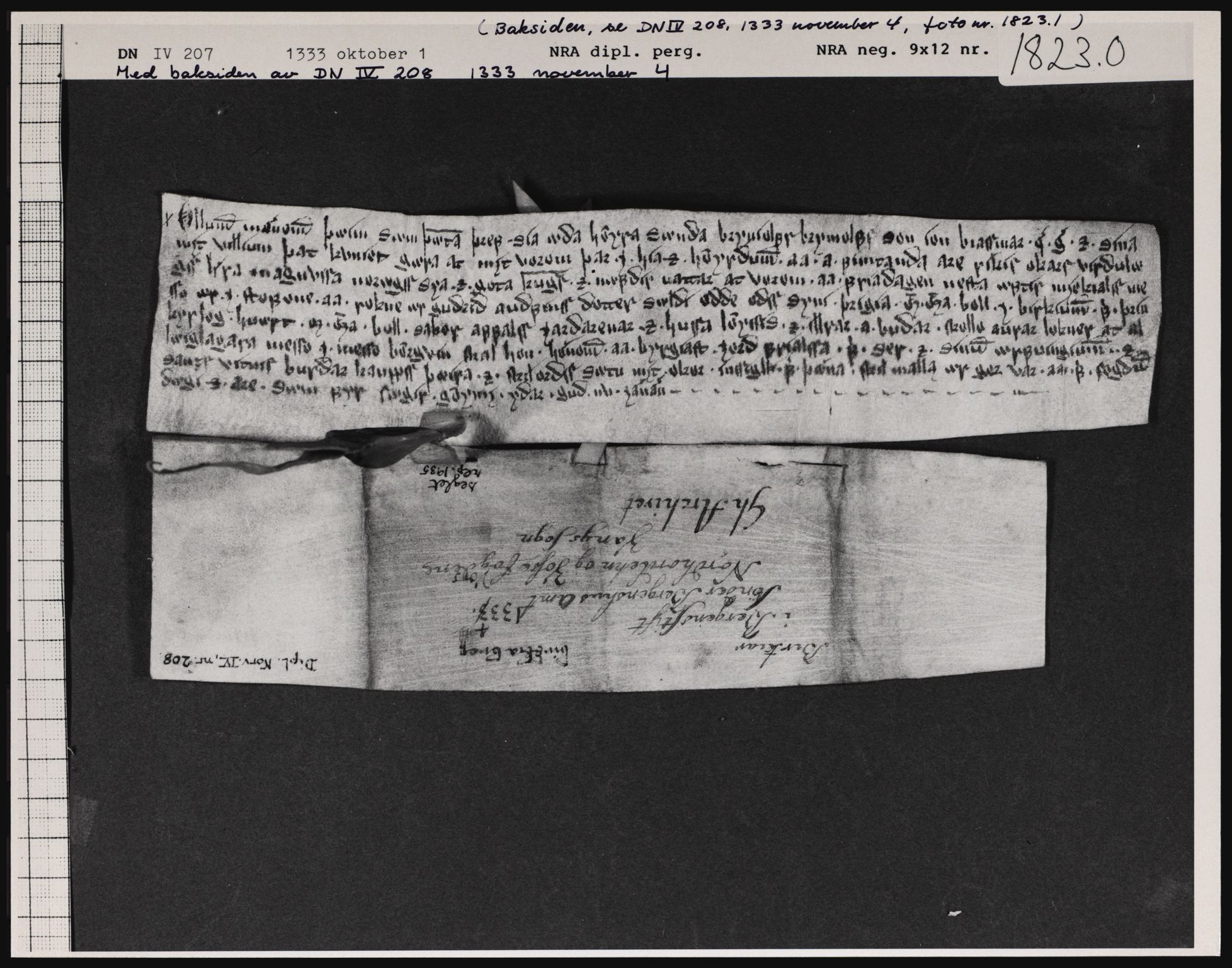 Riksarkivets diplomsamling, AV/RA-EA-5965/F01/F01a/L0031: Dokumenter, 1333, p. 1