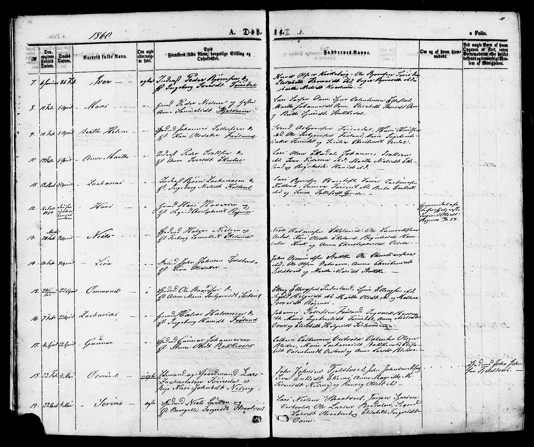 Skjold sokneprestkontor, AV/SAST-A-101847/H/Ha/Haa/L0007: Parish register (official) no. A 7, 1857-1882, p. 10