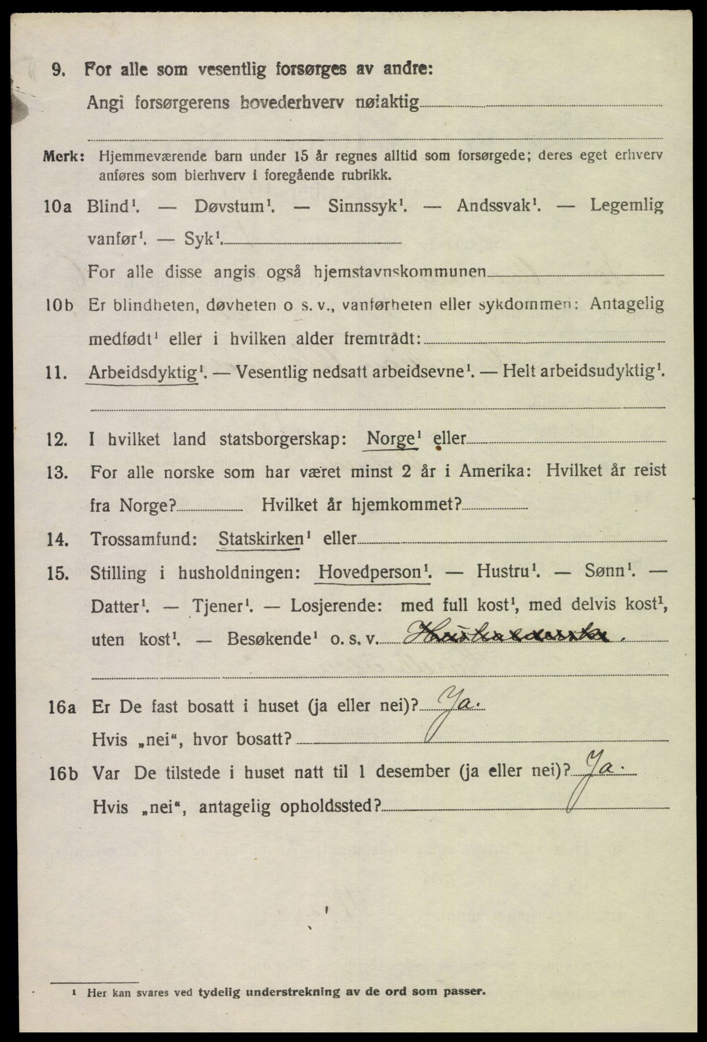 SAK, 1920 census for Sør-Audnedal, 1920, p. 2728