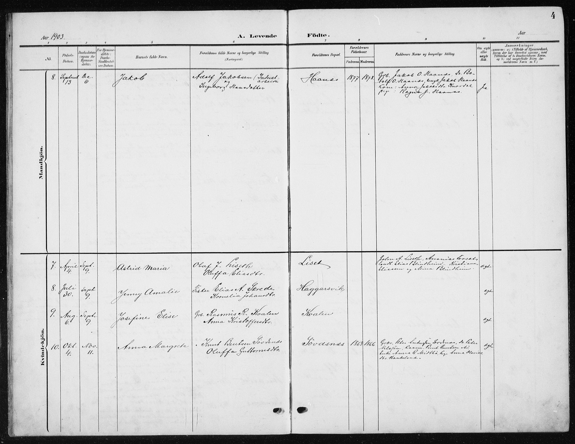 Ministerialprotokoller, klokkerbøker og fødselsregistre - Møre og Romsdal, AV/SAT-A-1454/504/L0061: Parish register (copy) no. 504C03, 1902-1940, p. 4