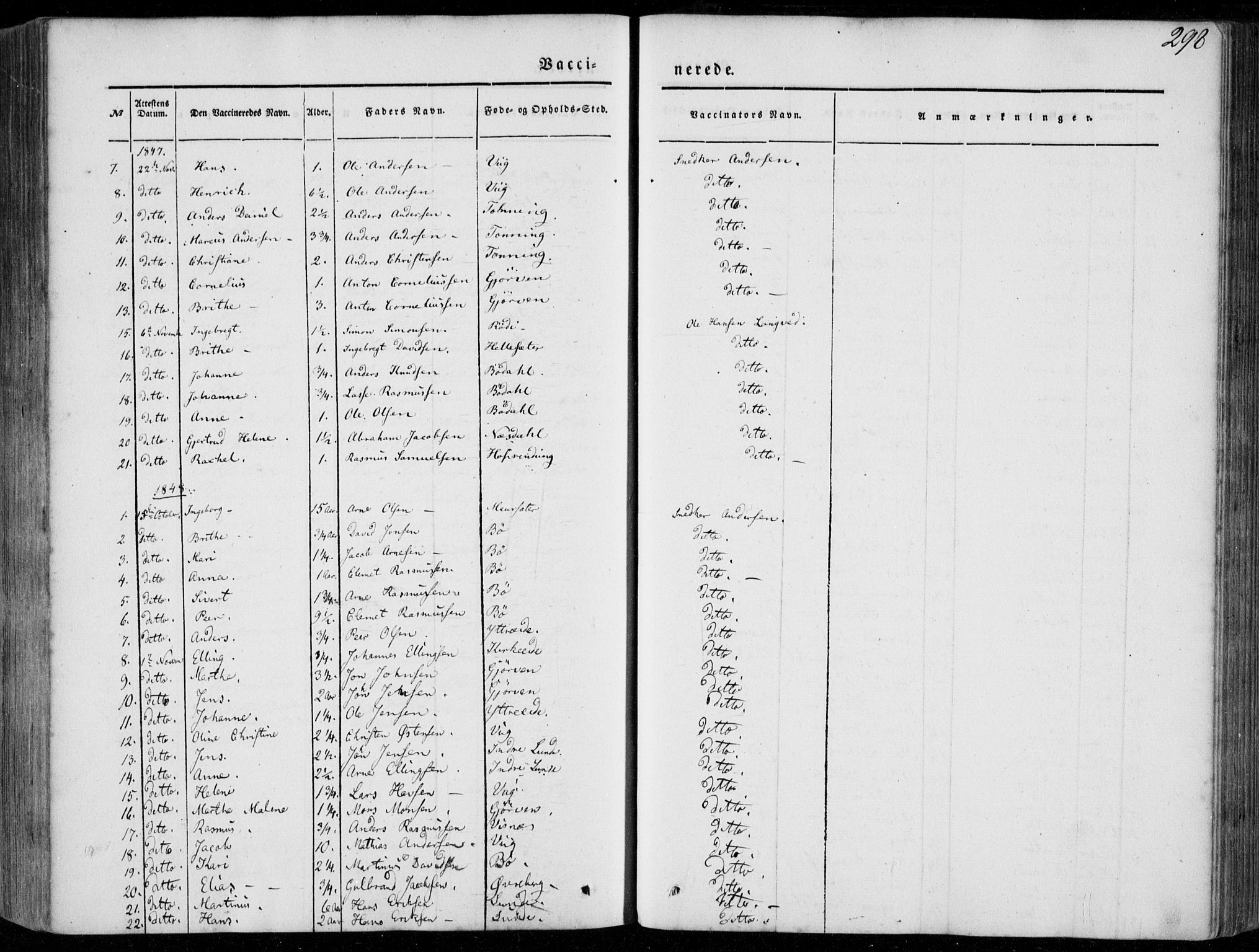 Stryn Sokneprestembete, SAB/A-82501: Parish register (official) no. A 2, 1844-1861, p. 298