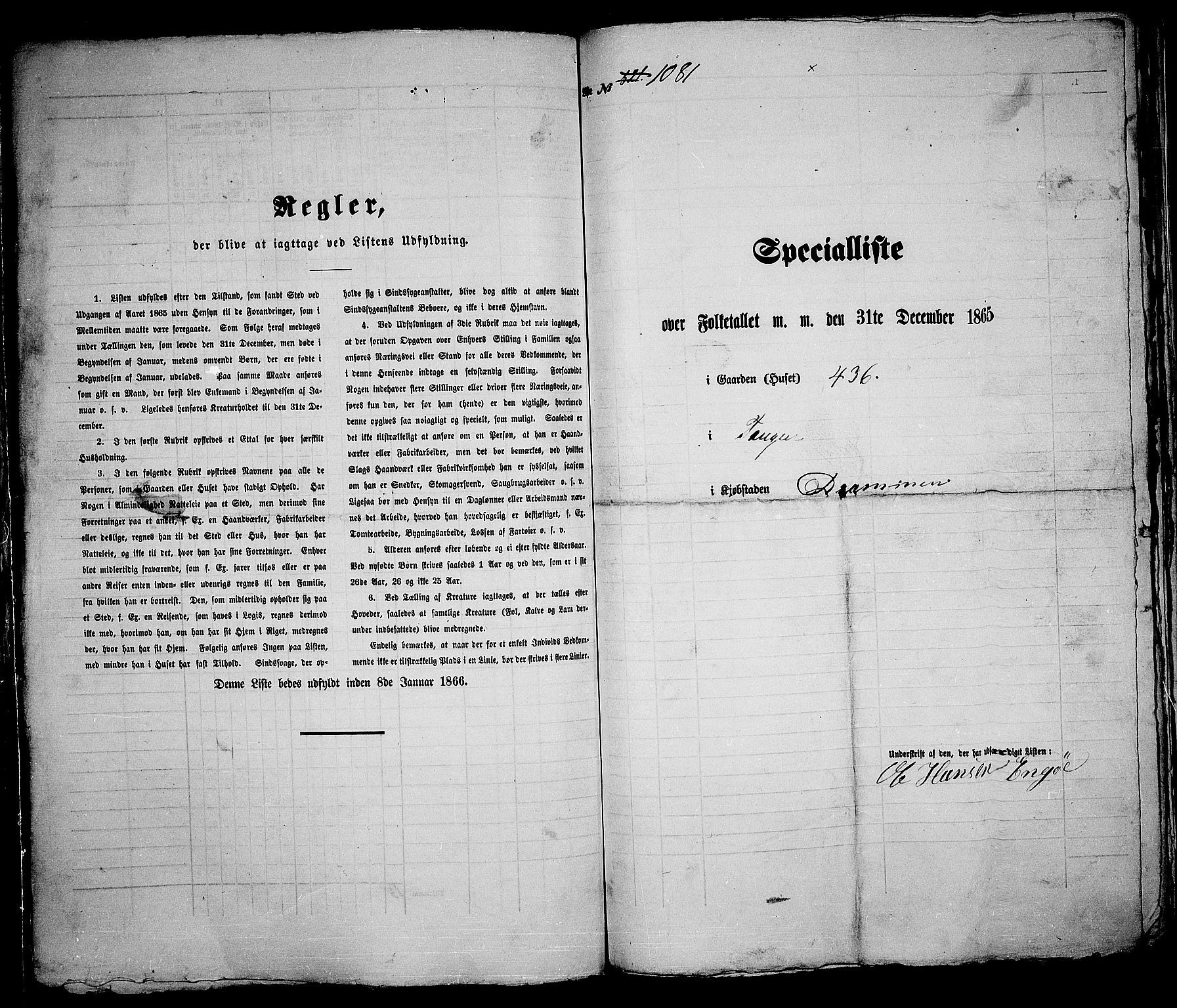 RA, 1865 census for Strømsø in Drammen, 1865, p. 988