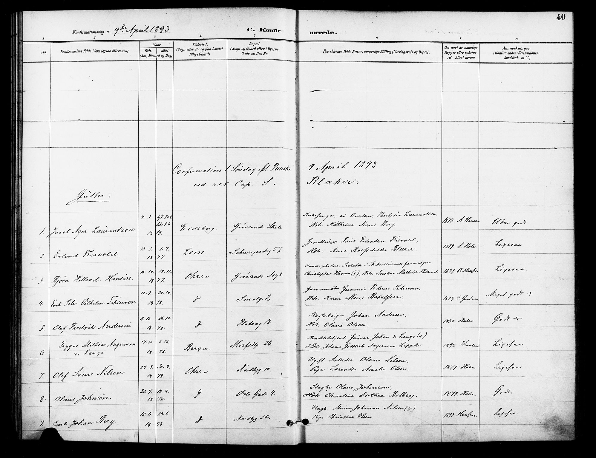 Grønland prestekontor Kirkebøker, AV/SAO-A-10848/F/Fa/L0011: Parish register (official) no. 11, 1892-1907, p. 40