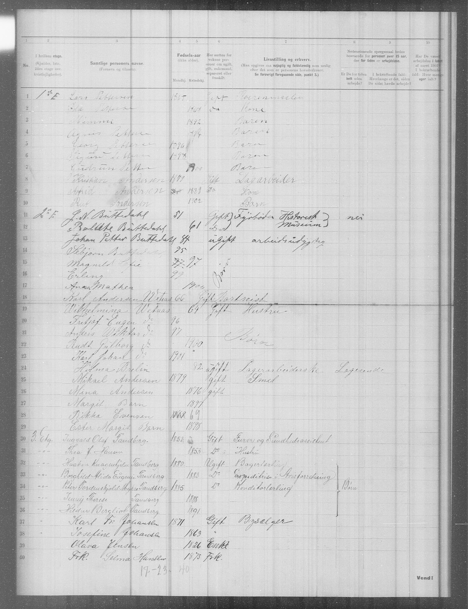 OBA, Municipal Census 1902 for Kristiania, 1902, p. 9513