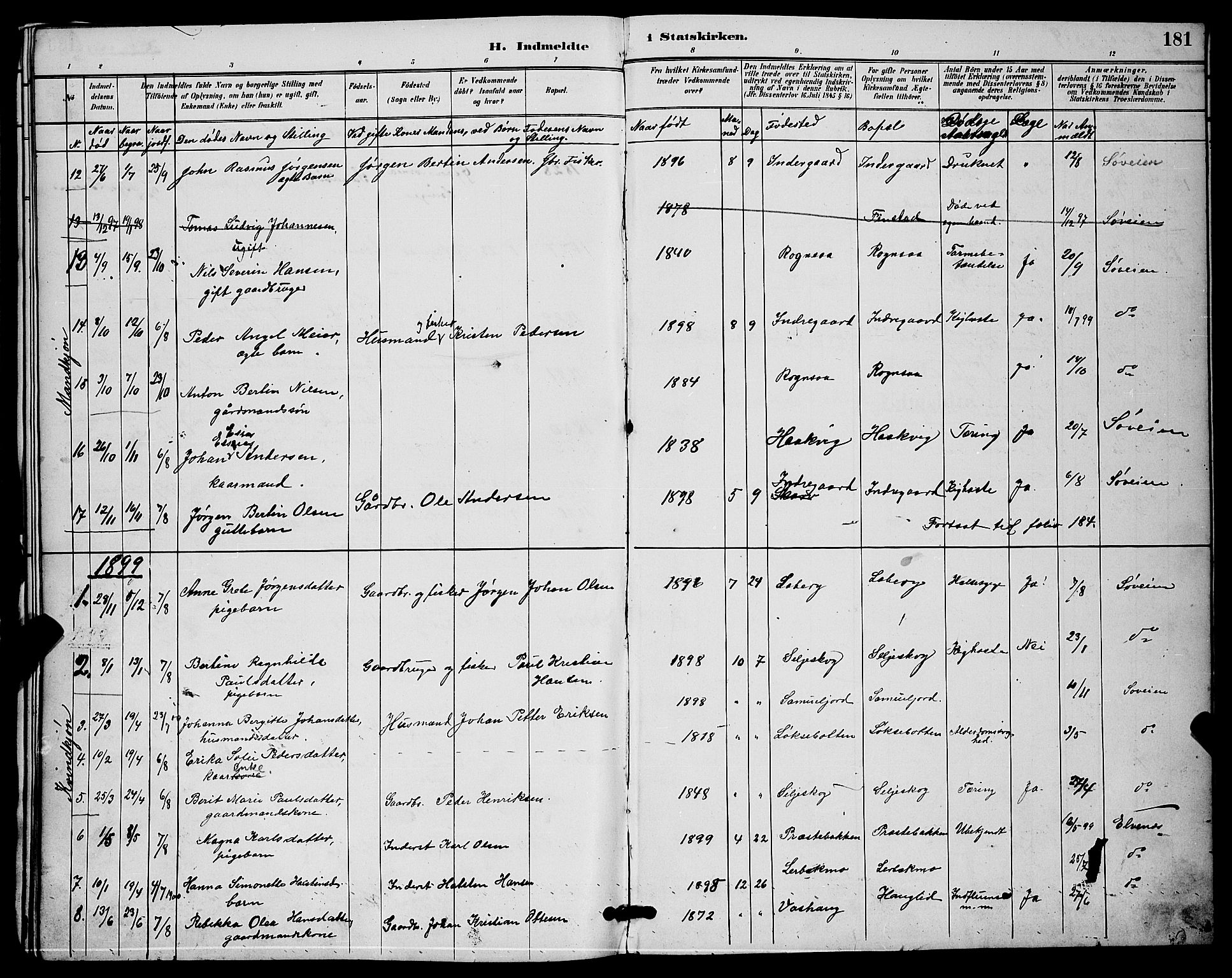 Ibestad sokneprestembete, AV/SATØ-S-0077/H/Ha/Hab/L0015klokker: Parish register (copy) no. 15, 1888-1899, p. 181