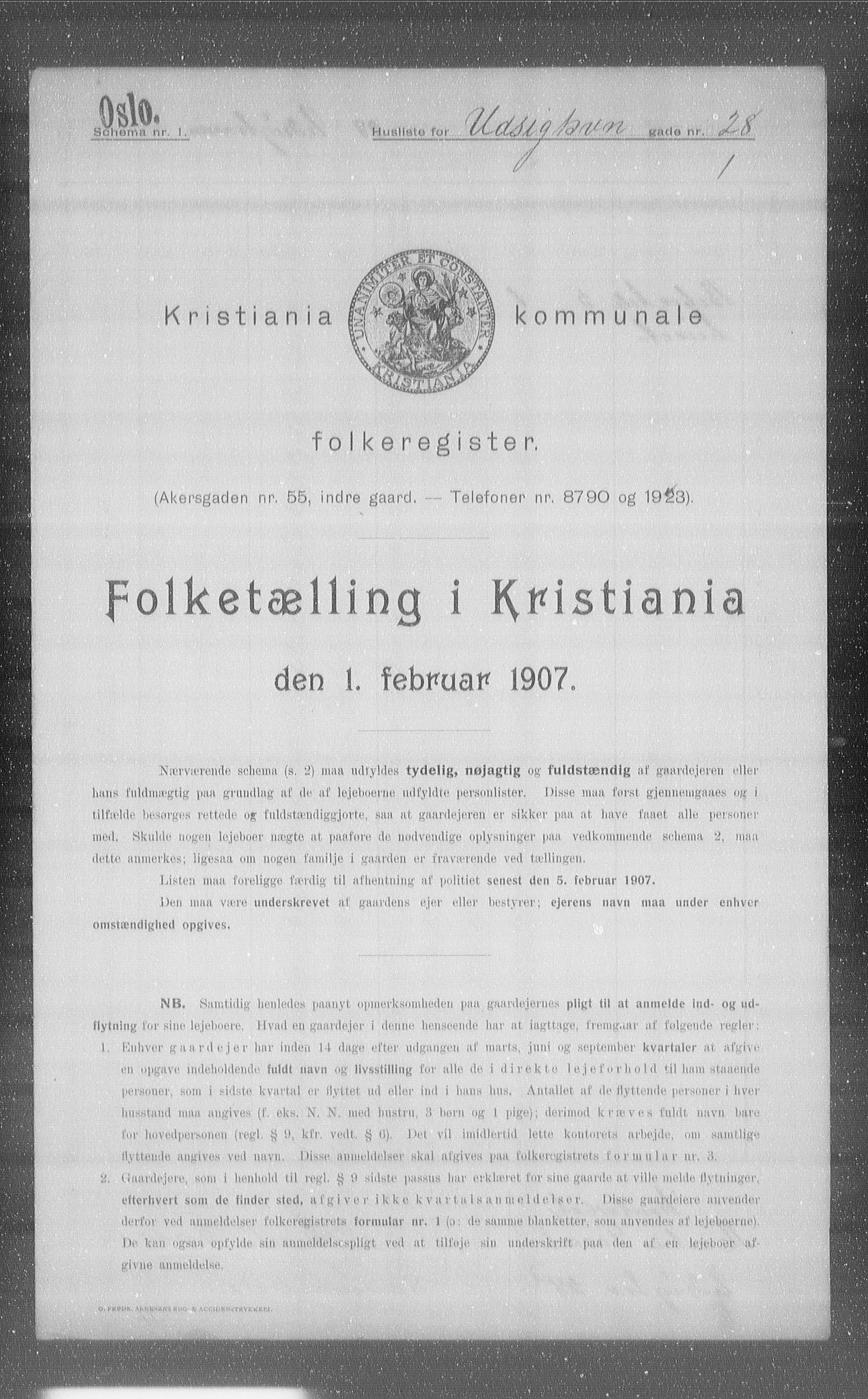 OBA, Municipal Census 1907 for Kristiania, 1907, p. 61741