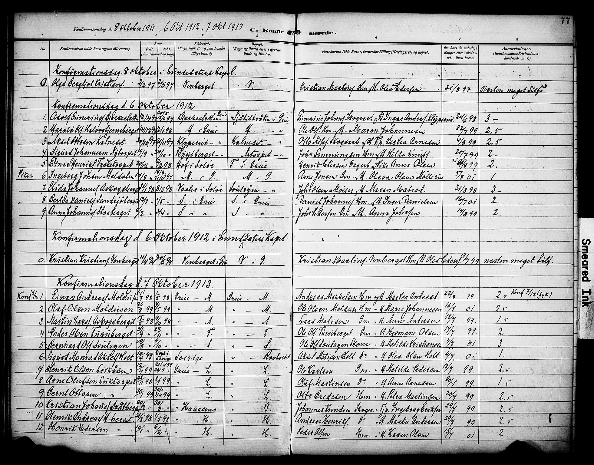 Grue prestekontor, SAH/PREST-036/H/Ha/Haa/L0014: Parish register (official) no. 14, 1898-1915, p. 77