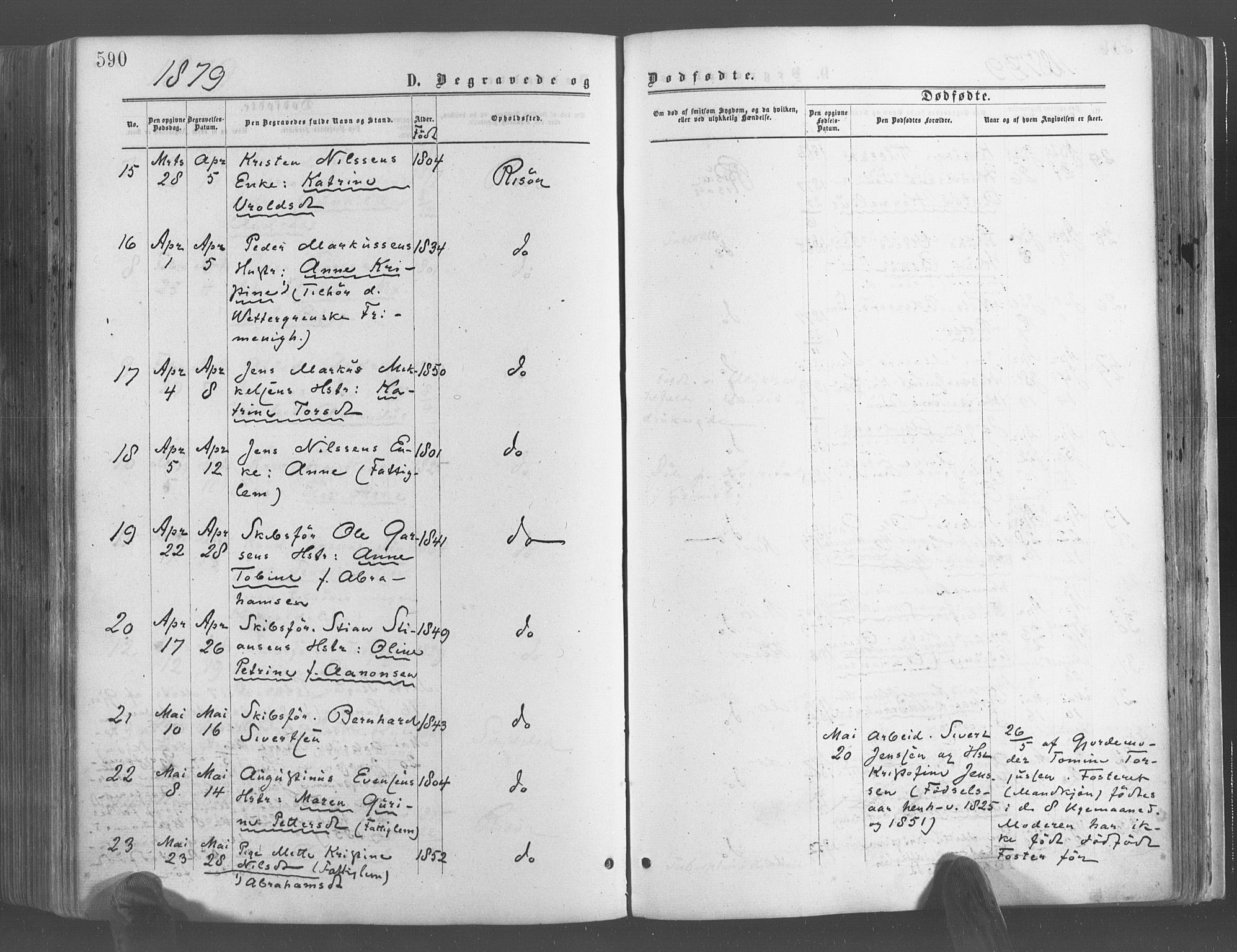 Risør sokneprestkontor, SAK/1111-0035/F/Fa/L0004: Parish register (official) no. A 4, 1865-1882, p. 590