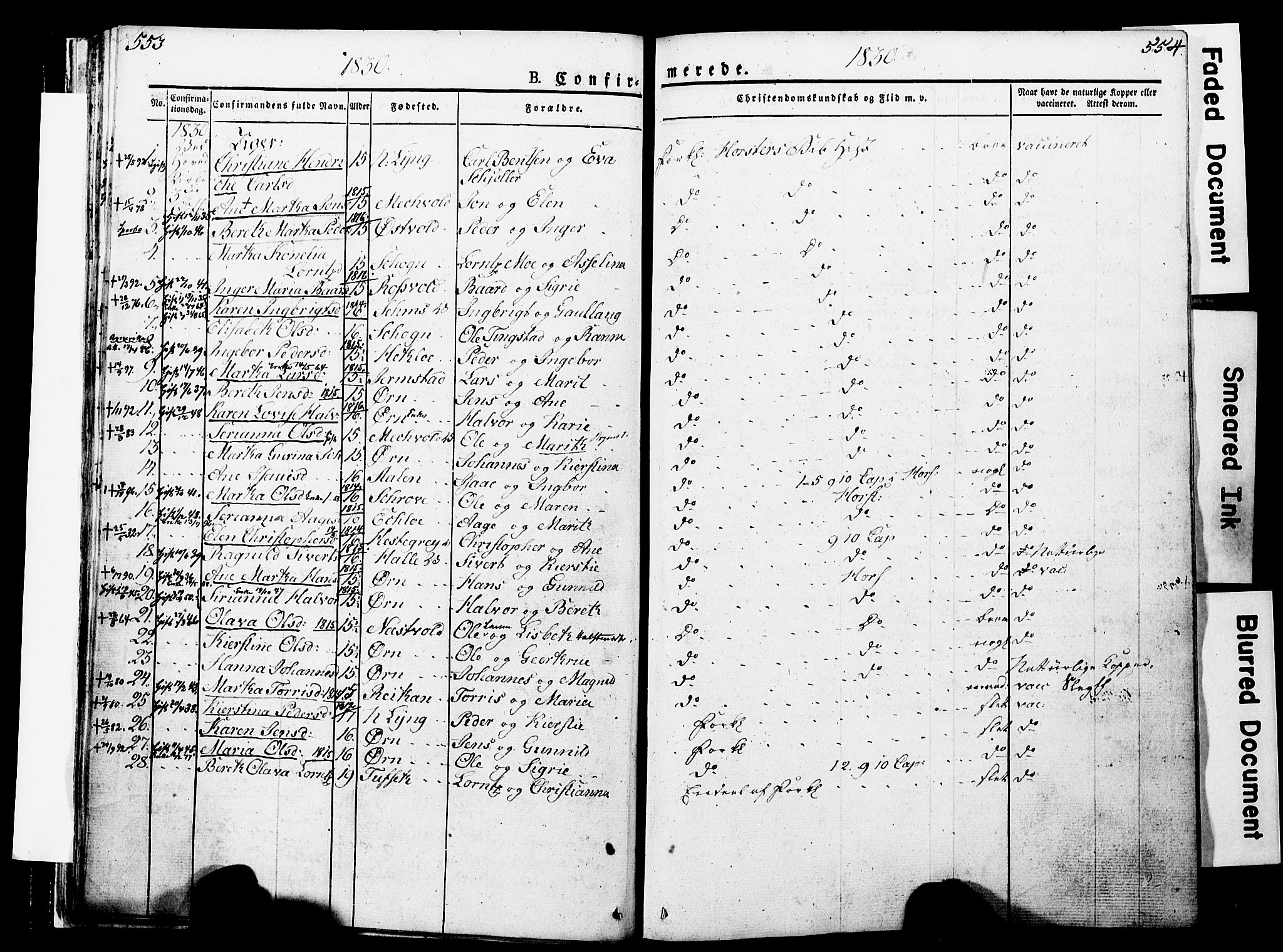 Ministerialprotokoller, klokkerbøker og fødselsregistre - Nord-Trøndelag, AV/SAT-A-1458/723/L0243: Parish register (official) no. 723A12, 1822-1851, p. 553-554