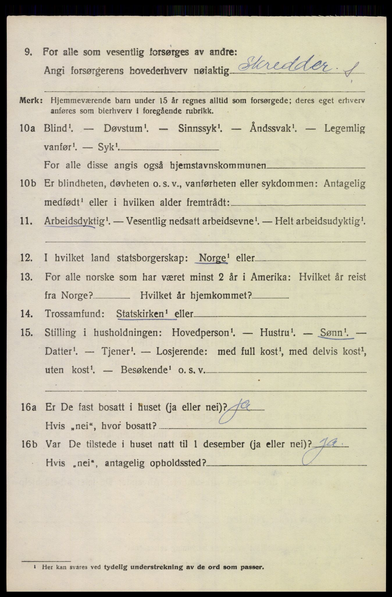 SAK, 1920 census for Søgne, 1920, p. 6404