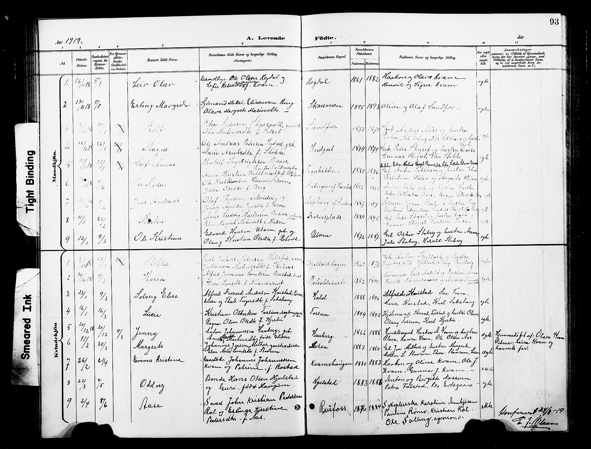 Ministerialprotokoller, klokkerbøker og fødselsregistre - Nord-Trøndelag, SAT/A-1458/730/L0302: Parish register (copy) no. 730C05, 1898-1924, p. 93