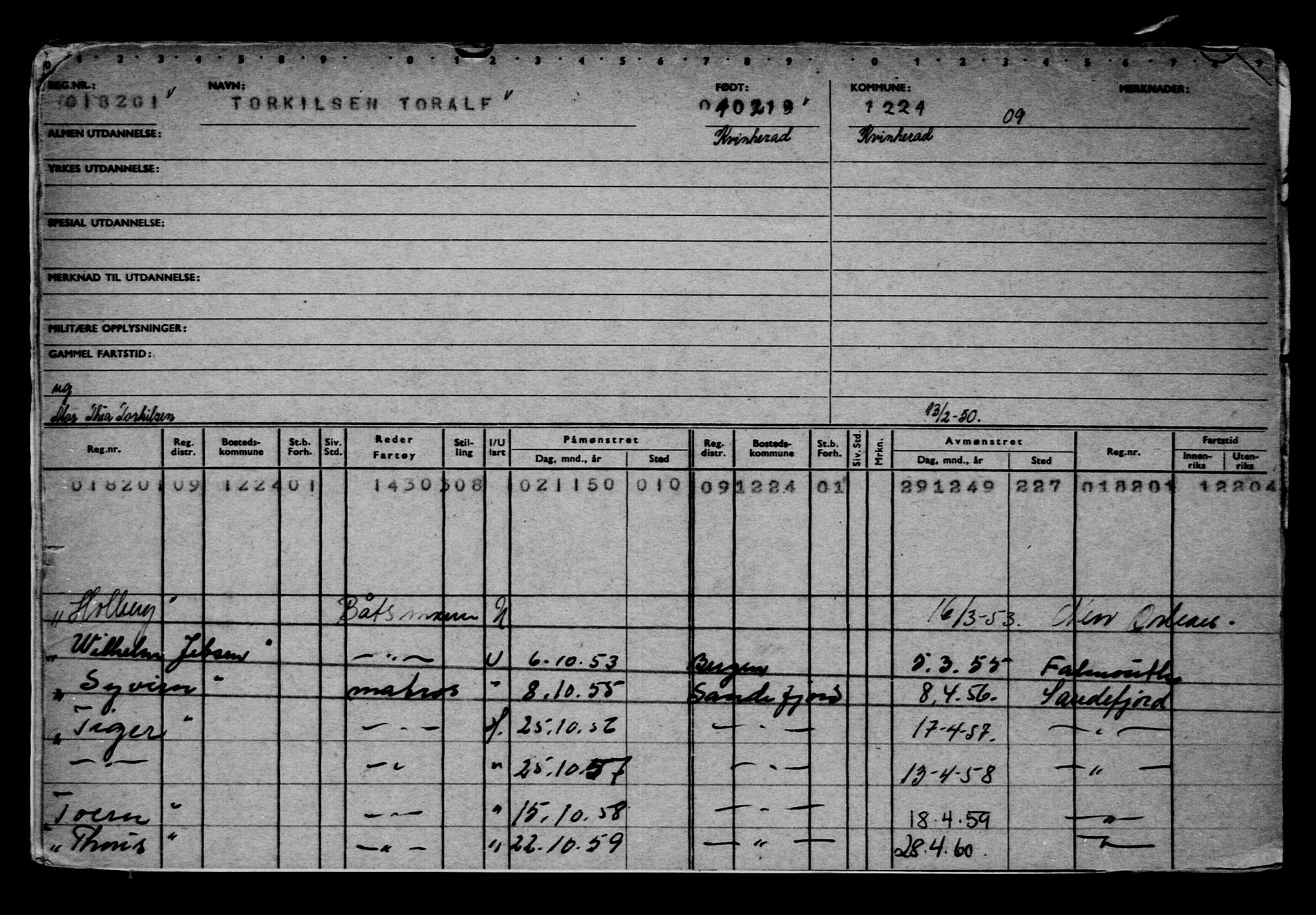 Direktoratet for sjømenn, AV/RA-S-3545/G/Gb/L0155: Hovedkort, 1918, p. 335