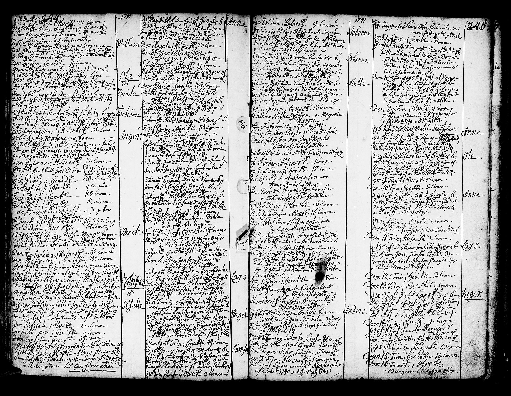 Kvinnherad sokneprestembete, AV/SAB-A-76401/H/Haa: Parish register (official) no. A 2, 1710-1753, p. 244-245