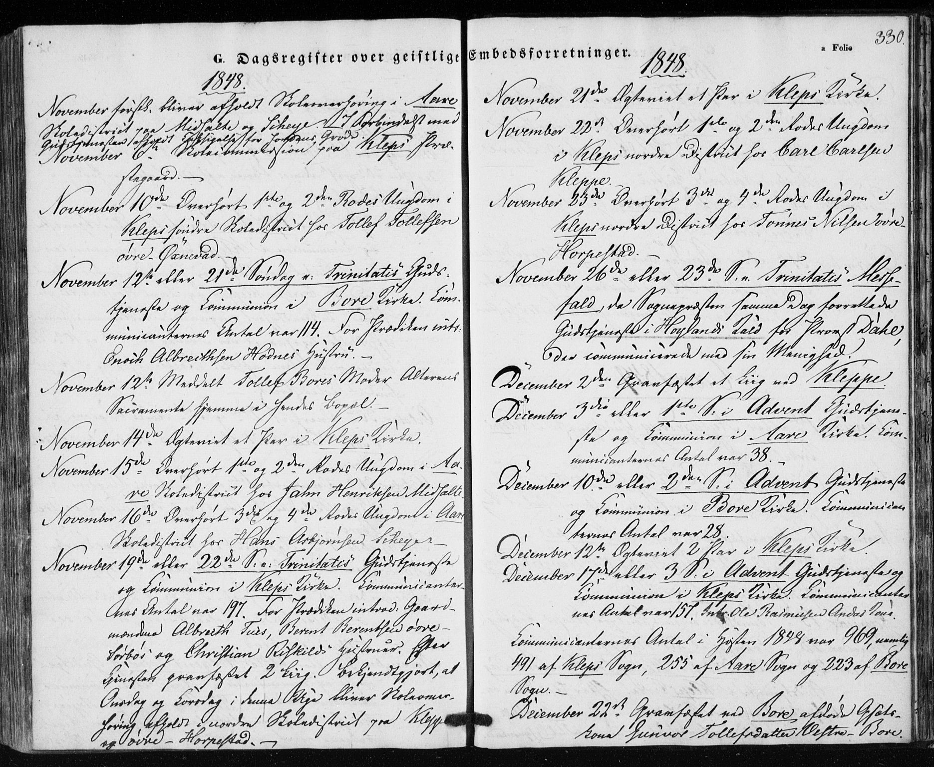 Klepp sokneprestkontor, SAST/A-101803/001/3/30BA/L0004: Parish register (official) no. A 4, 1842-1852, p. 330