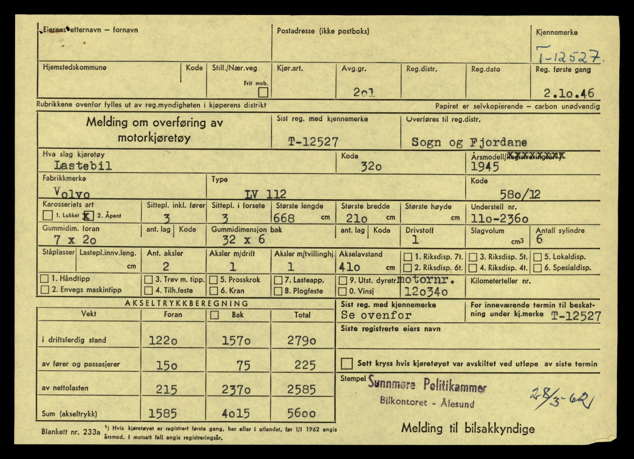 Møre og Romsdal vegkontor - Ålesund trafikkstasjon, AV/SAT-A-4099/F/Fe/L0034: Registreringskort for kjøretøy T 12500 - T 12652, 1927-1998, p. 494
