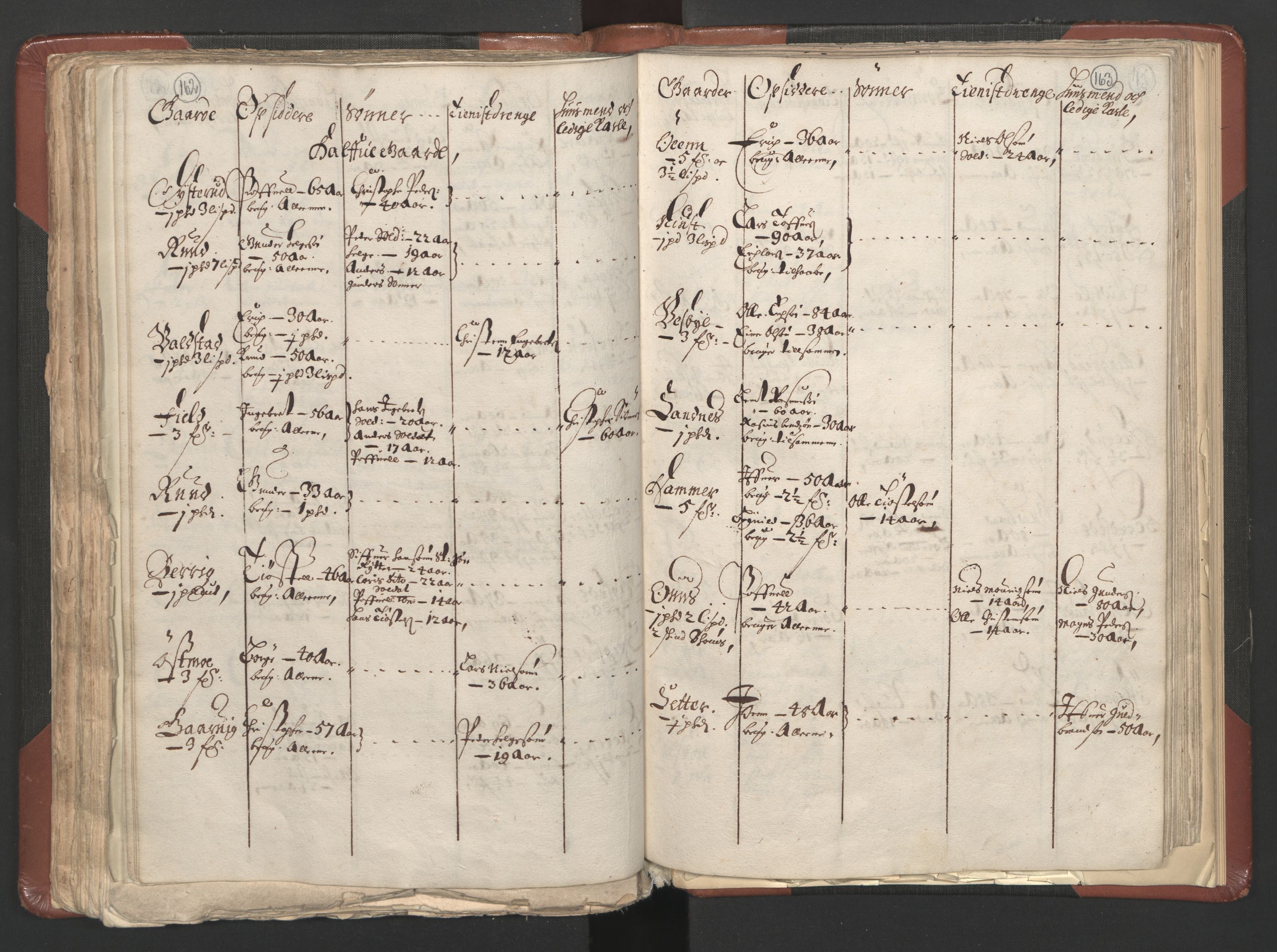 RA, Bailiff's Census 1664-1666, no. 3: Hedmark fogderi and Solør, Østerdal and Odal fogderi, 1664, p. 162-163