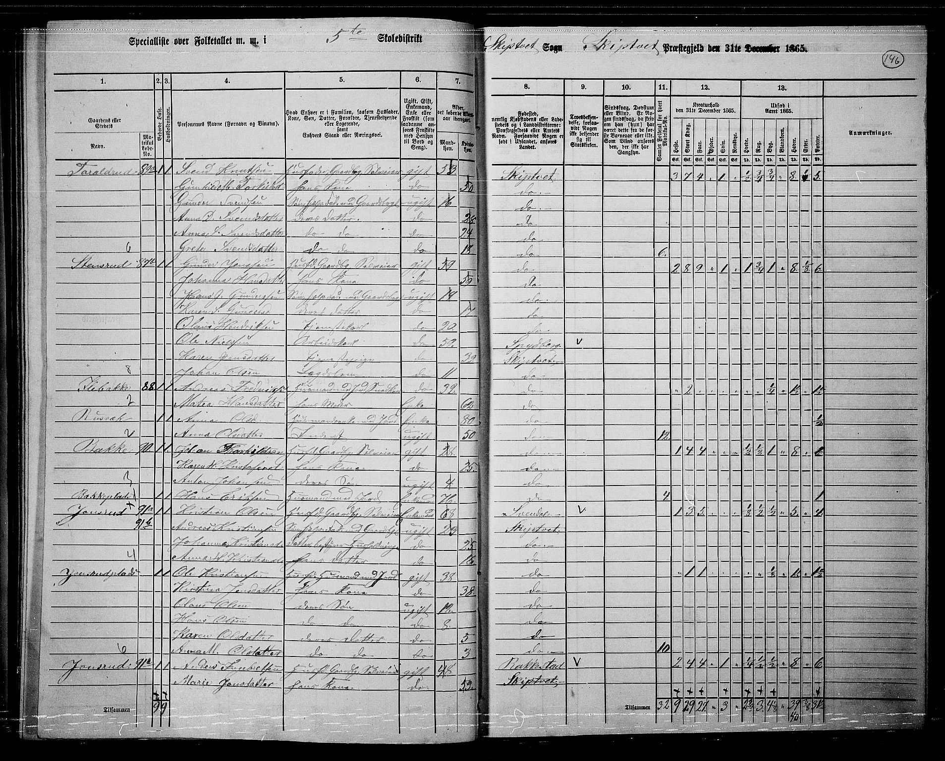 RA, 1865 census for Skiptvet, 1865, p. 129