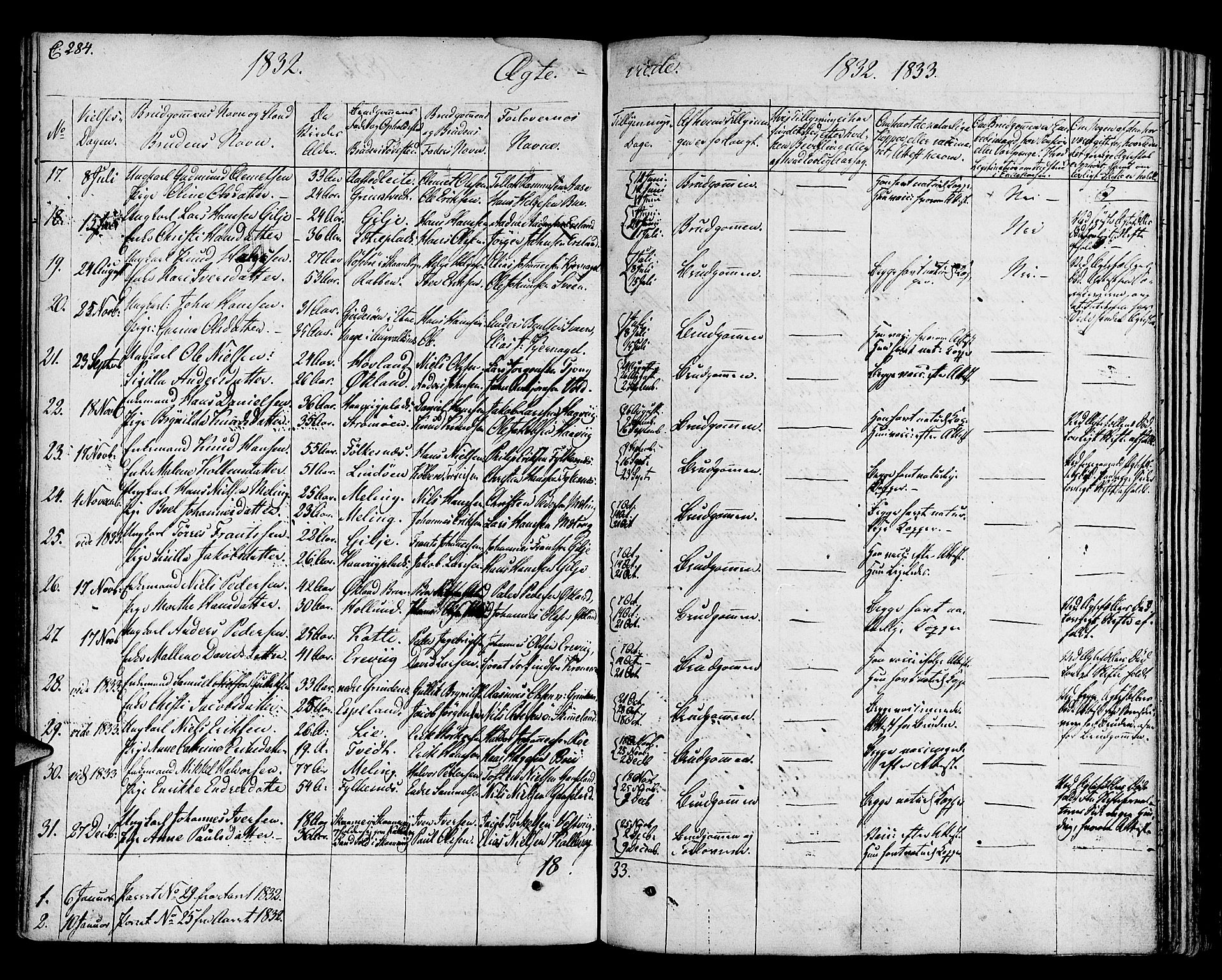 Finnås sokneprestembete, SAB/A-99925/H/Ha/Haa/Haaa/L0005: Parish register (official) no. A 5, 1823-1835, p. 284