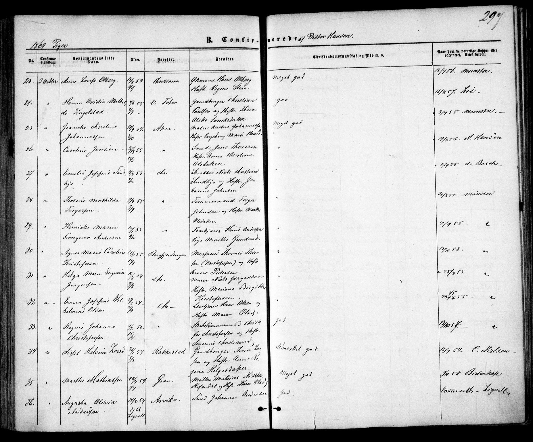 Trefoldighet prestekontor Kirkebøker, AV/SAO-A-10882/F/Fb/L0001: Parish register (official) no. II 1, 1858-1871, p. 297