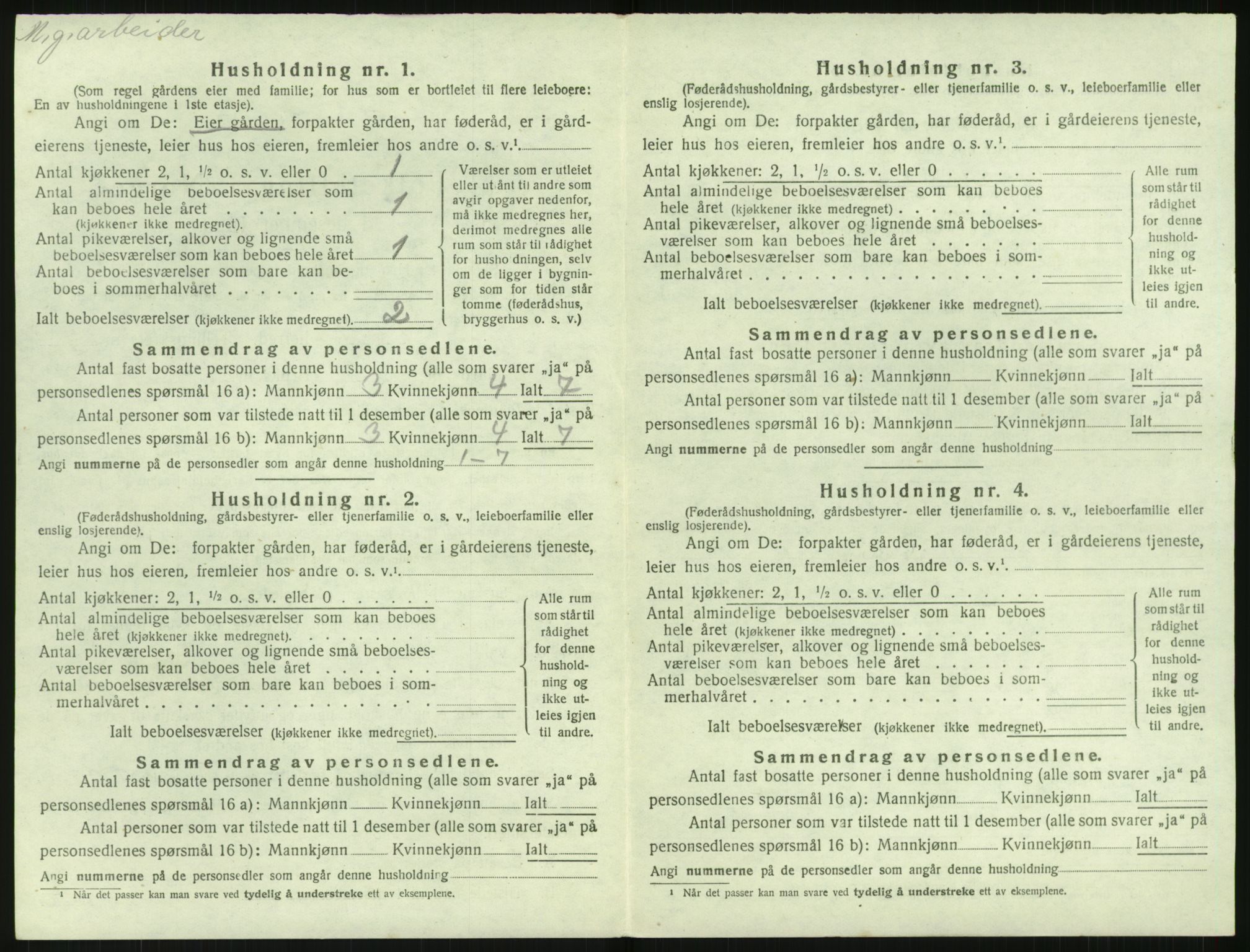 SAK, 1920 census for Holt, 1920, p. 1479