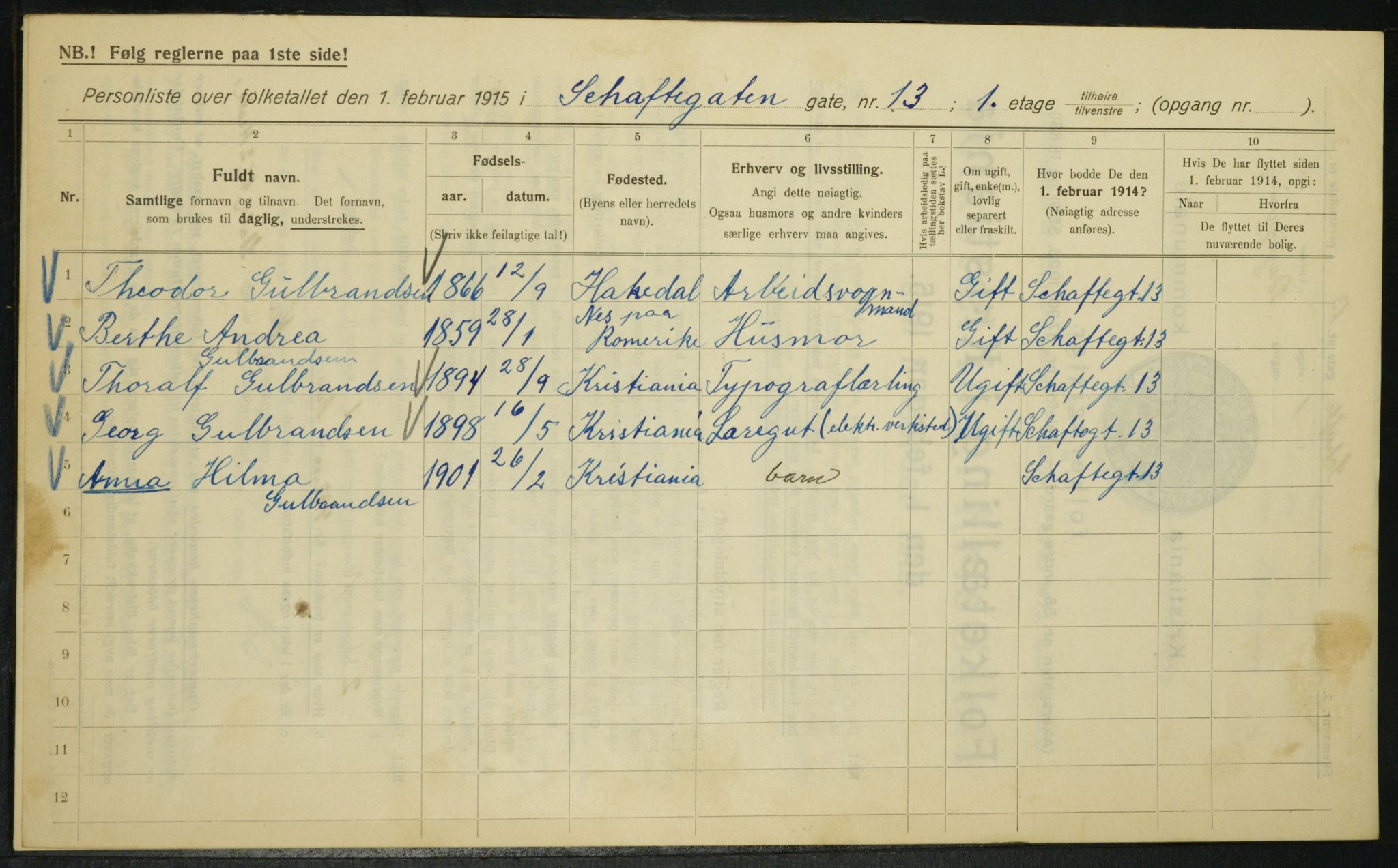 OBA, Municipal Census 1915 for Kristiania, 1915, p. 89054