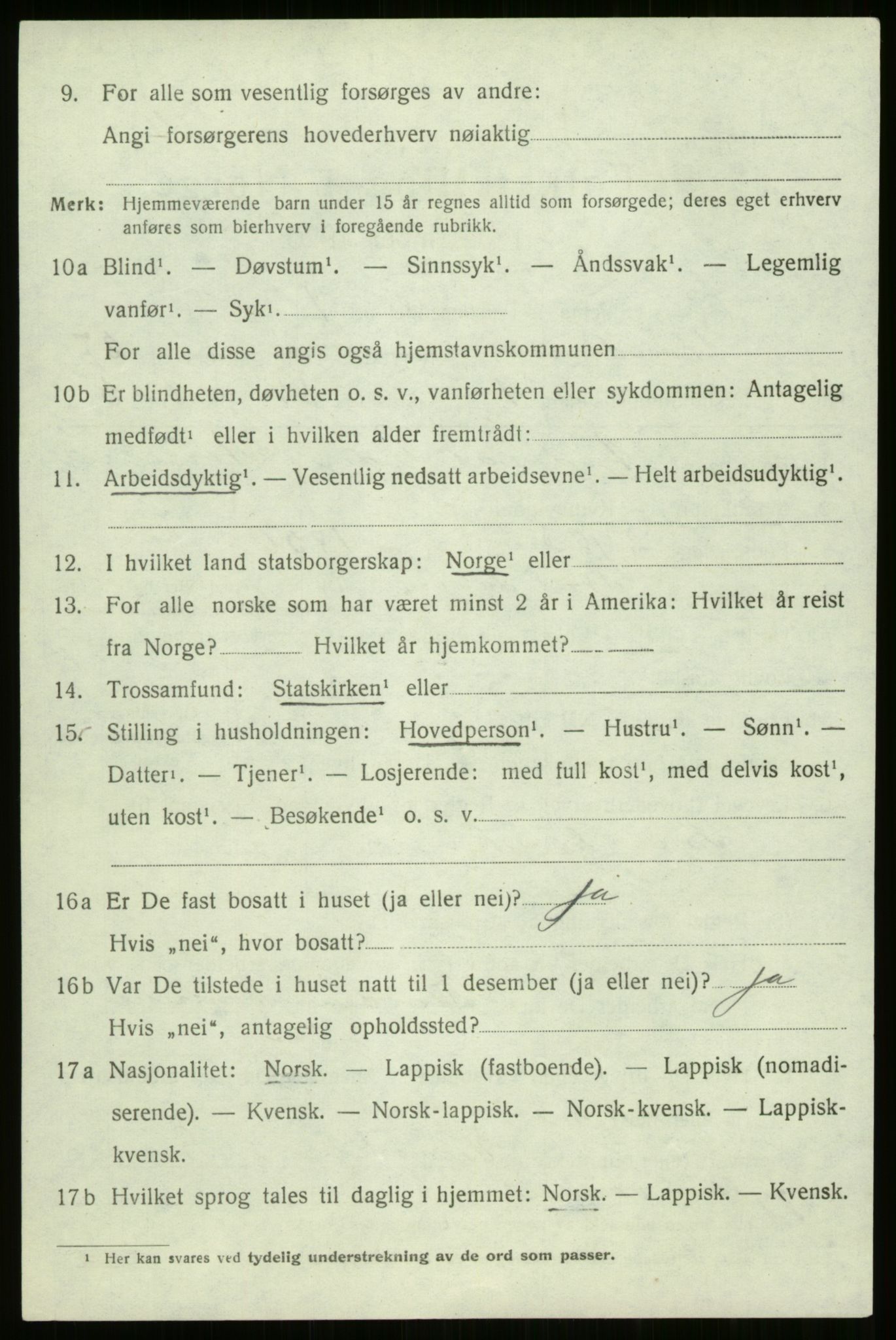 SATØ, 1920 census for Trondenes, 1920, p. 19437