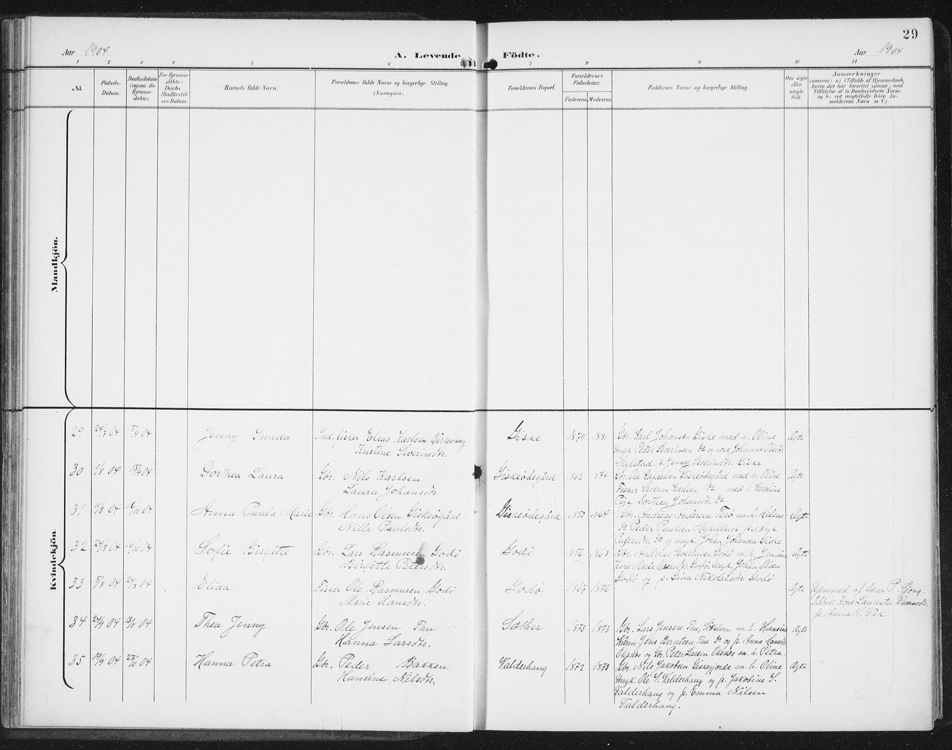 Ministerialprotokoller, klokkerbøker og fødselsregistre - Møre og Romsdal, AV/SAT-A-1454/534/L0489: Parish register (copy) no. 534C01, 1899-1941, p. 29