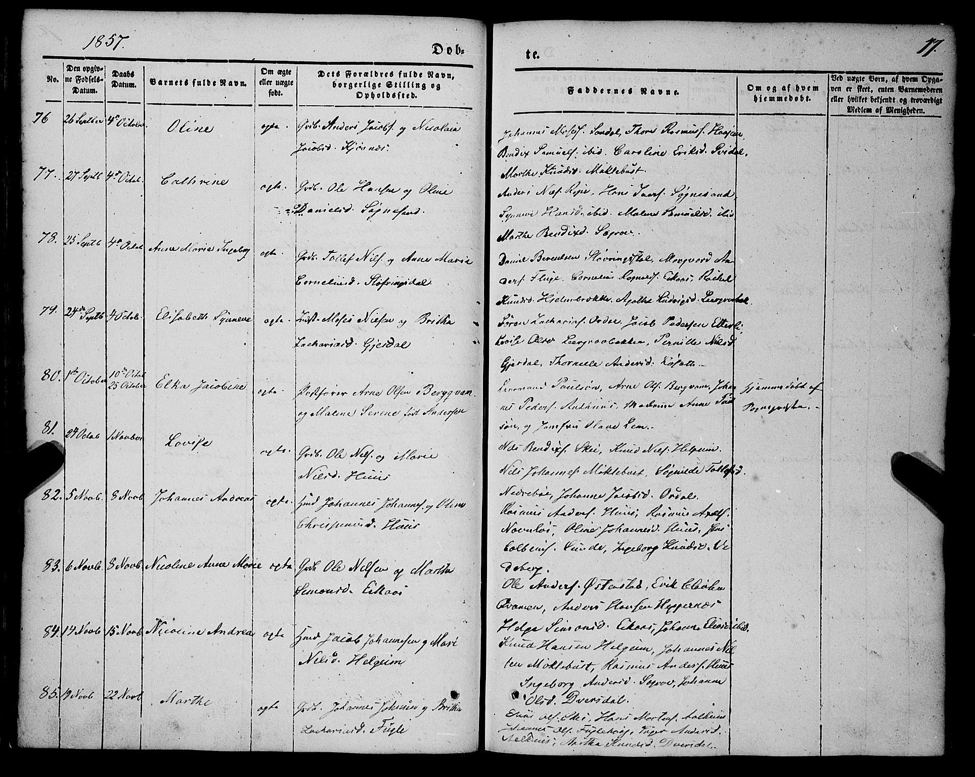 Jølster sokneprestembete, SAB/A-80701/H/Haa/Haaa/L0010: Parish register (official) no. A 10, 1847-1865, p. 77