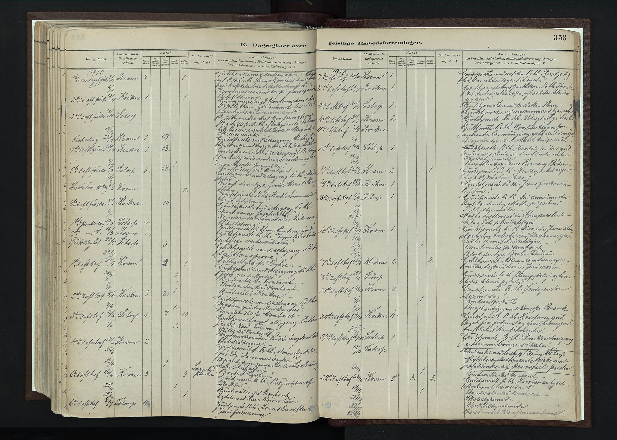 Nord-Fron prestekontor, SAH/PREST-080/H/Ha/Haa/L0004: Parish register (official) no. 4, 1884-1914, p. 353