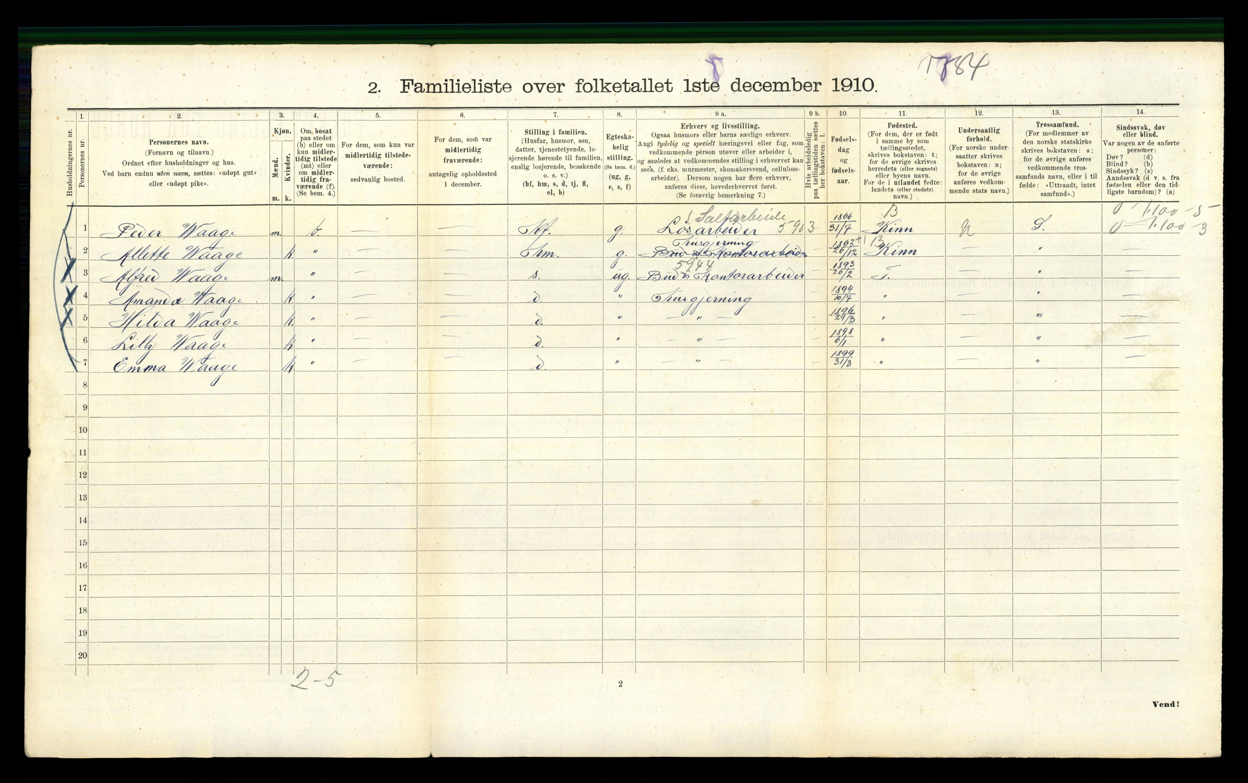 RA, 1910 census for Bergen, 1910, p. 44332