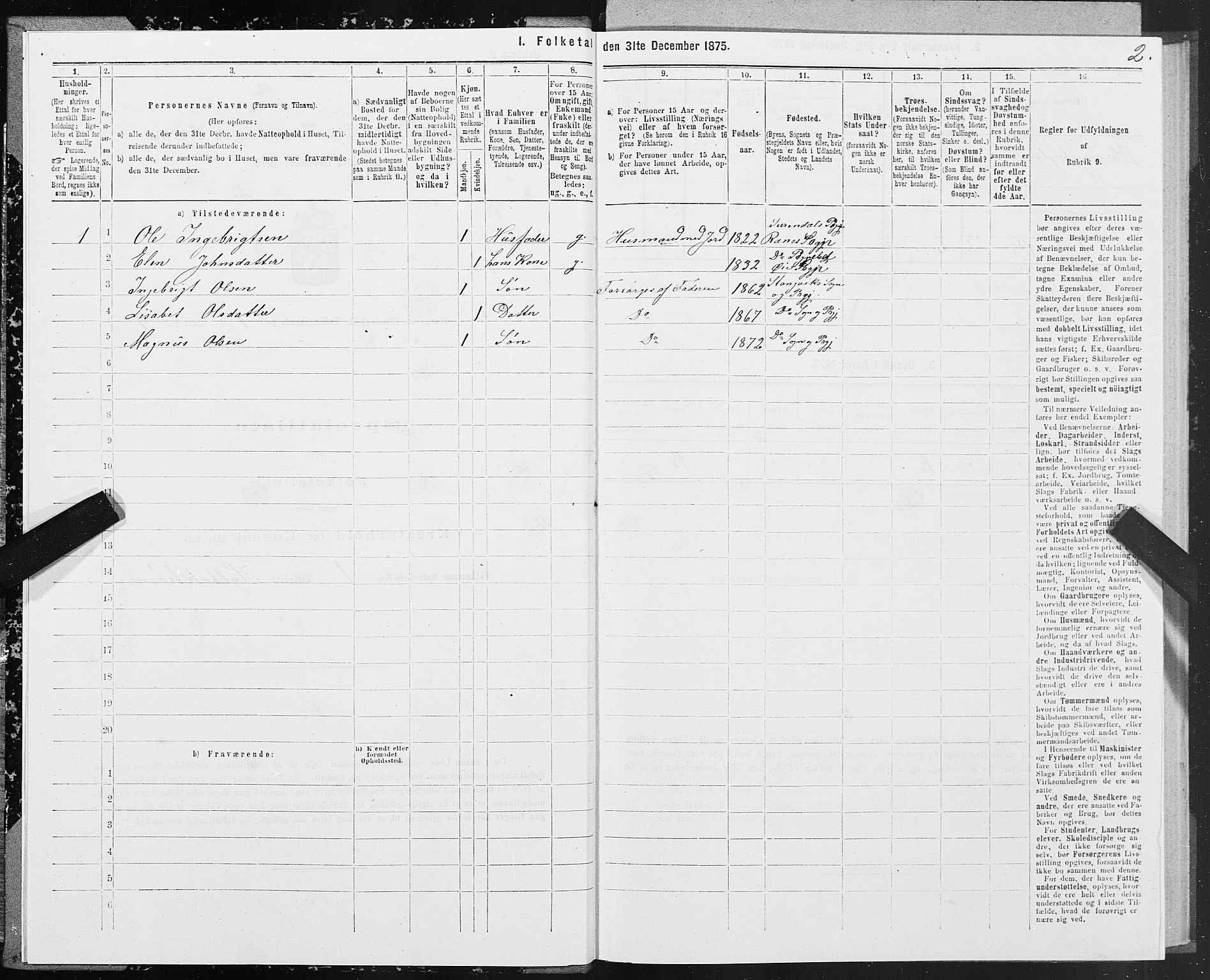 SAT, 1875 census for 1564P Stangvik, 1875, p. 1002