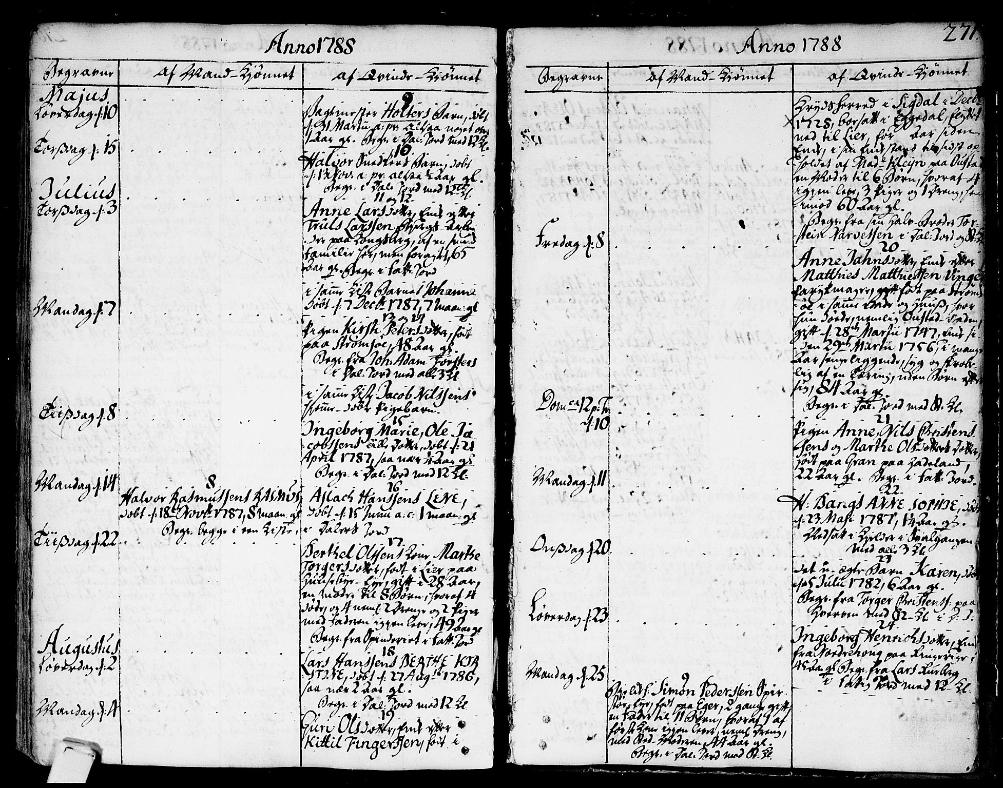 Strømsø kirkebøker, AV/SAKO-A-246/F/Fa/L0009: Parish register (official) no. I 9, 1752-1791, p. 271