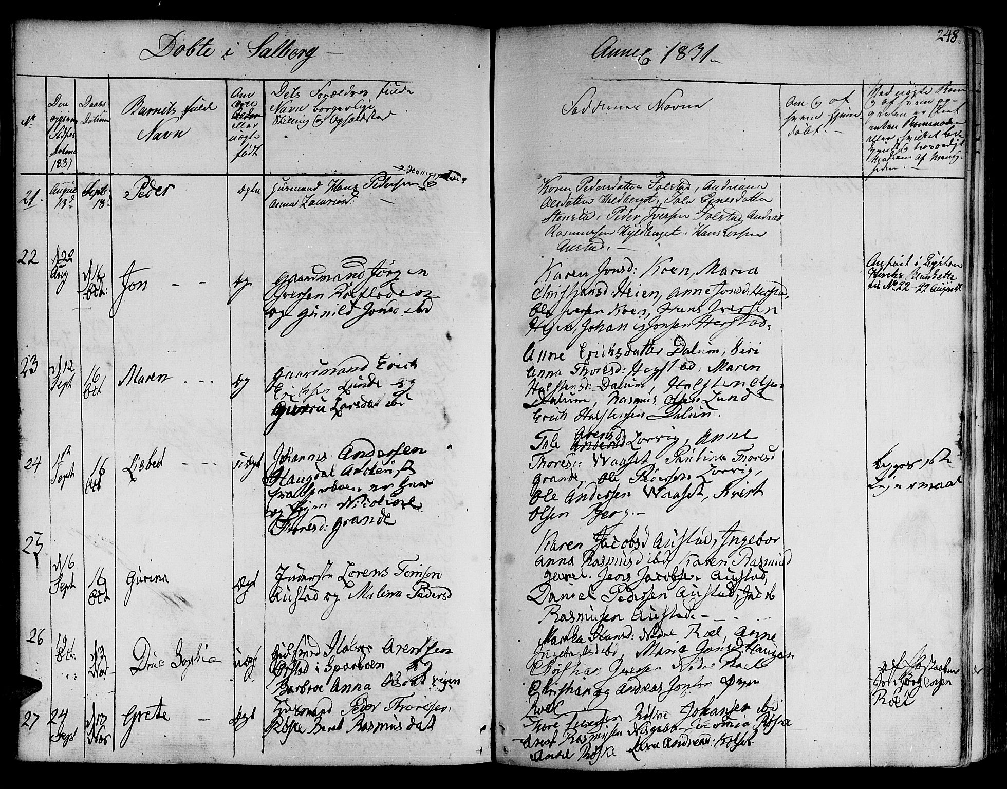 Ministerialprotokoller, klokkerbøker og fødselsregistre - Nord-Trøndelag, SAT/A-1458/730/L0277: Parish register (official) no. 730A06 /2, 1831-1839, p. 248