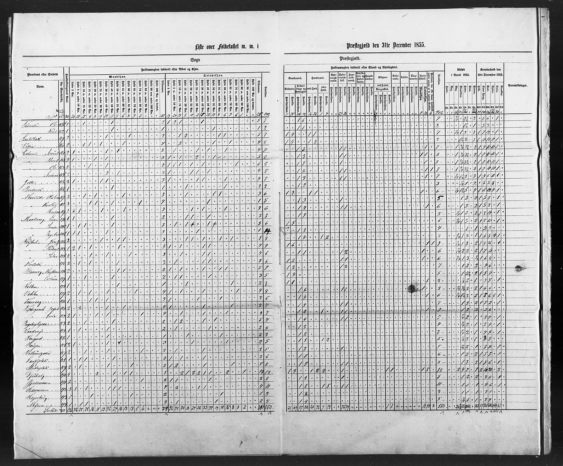 SAT, Census 1855 for Borgund, 1855, p. 105