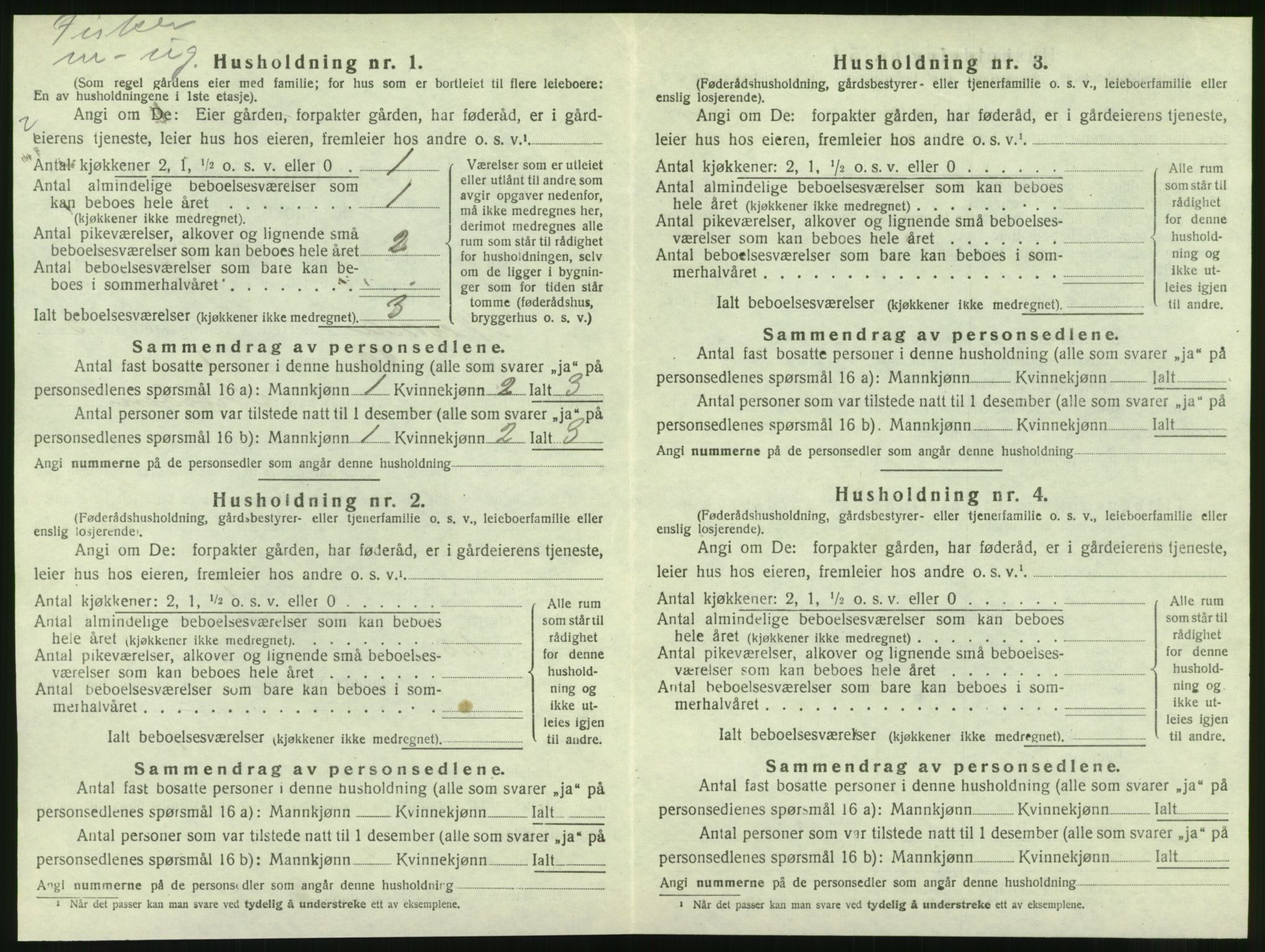 SAT, 1920 census for Nesna, 1920, p. 376