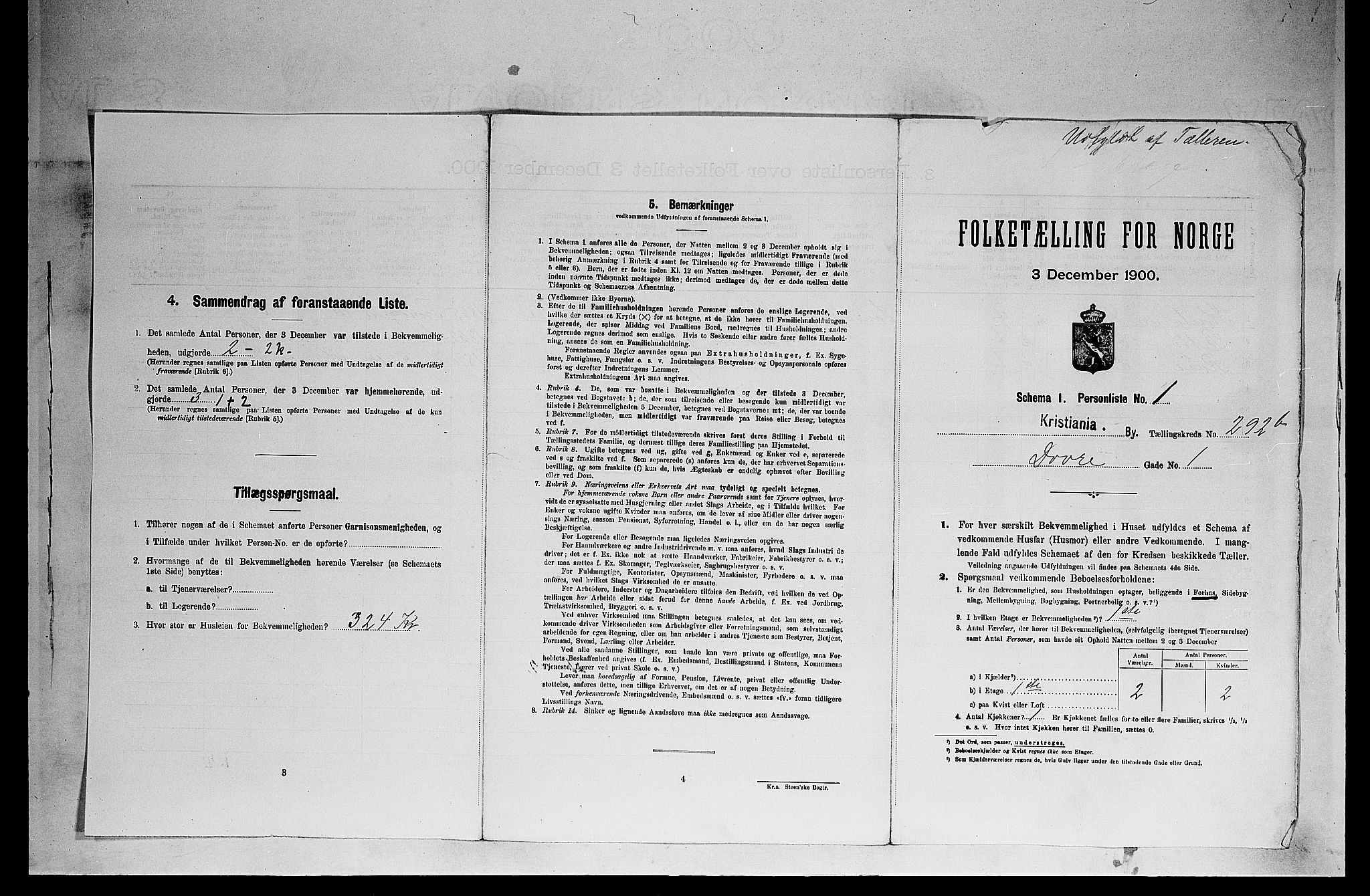 SAO, 1900 census for Kristiania, 1900, p. 16113