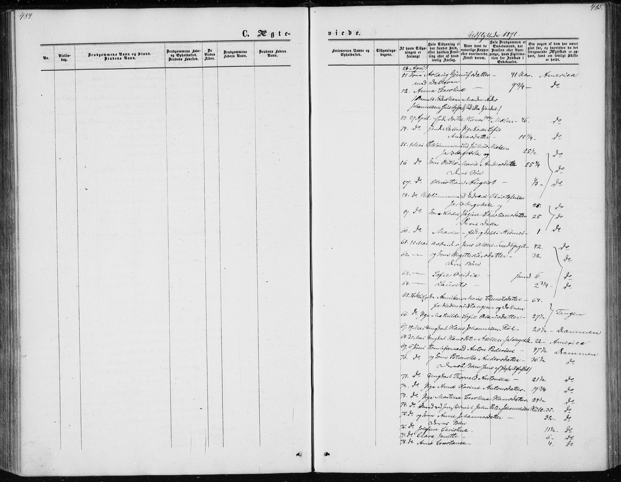 Skoger kirkebøker, AV/SAKO-A-59/F/Fa/L0004: Parish register (official) no. I 4, 1862-1872, p. 484-485