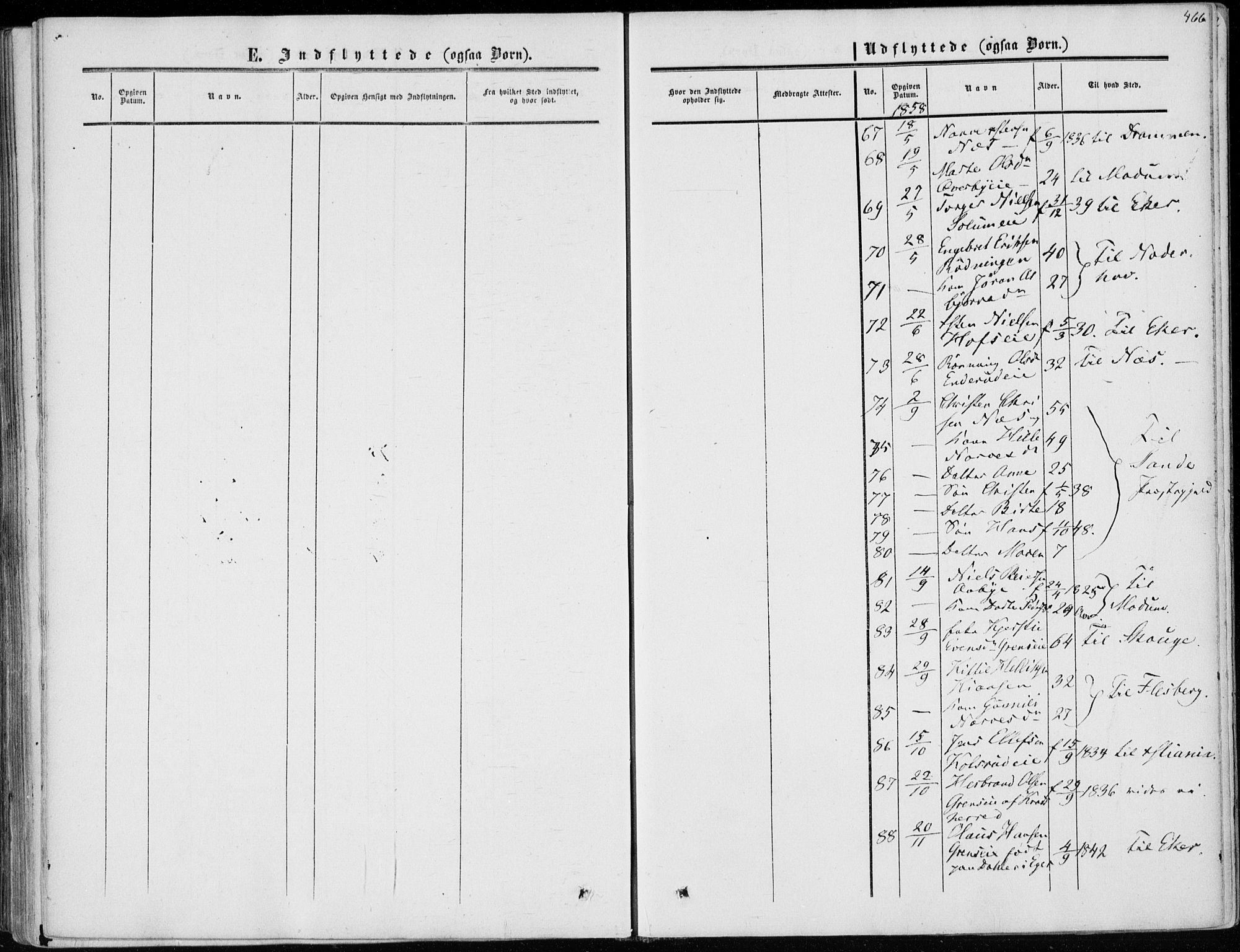 Sigdal kirkebøker, AV/SAKO-A-245/F/Fa/L0008: Parish register (official) no. I 8, 1850-1859, p. 466