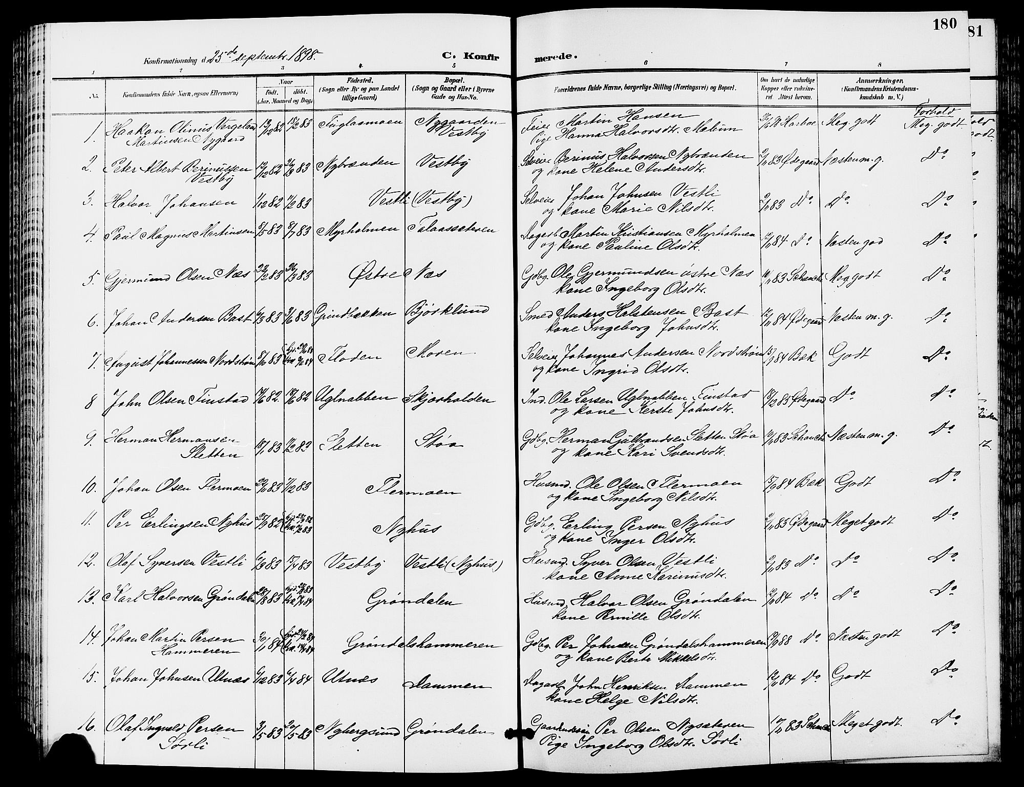 Trysil prestekontor, SAH/PREST-046/H/Ha/Hab/L0006: Parish register (copy) no. 6, 1896-1912, p. 180