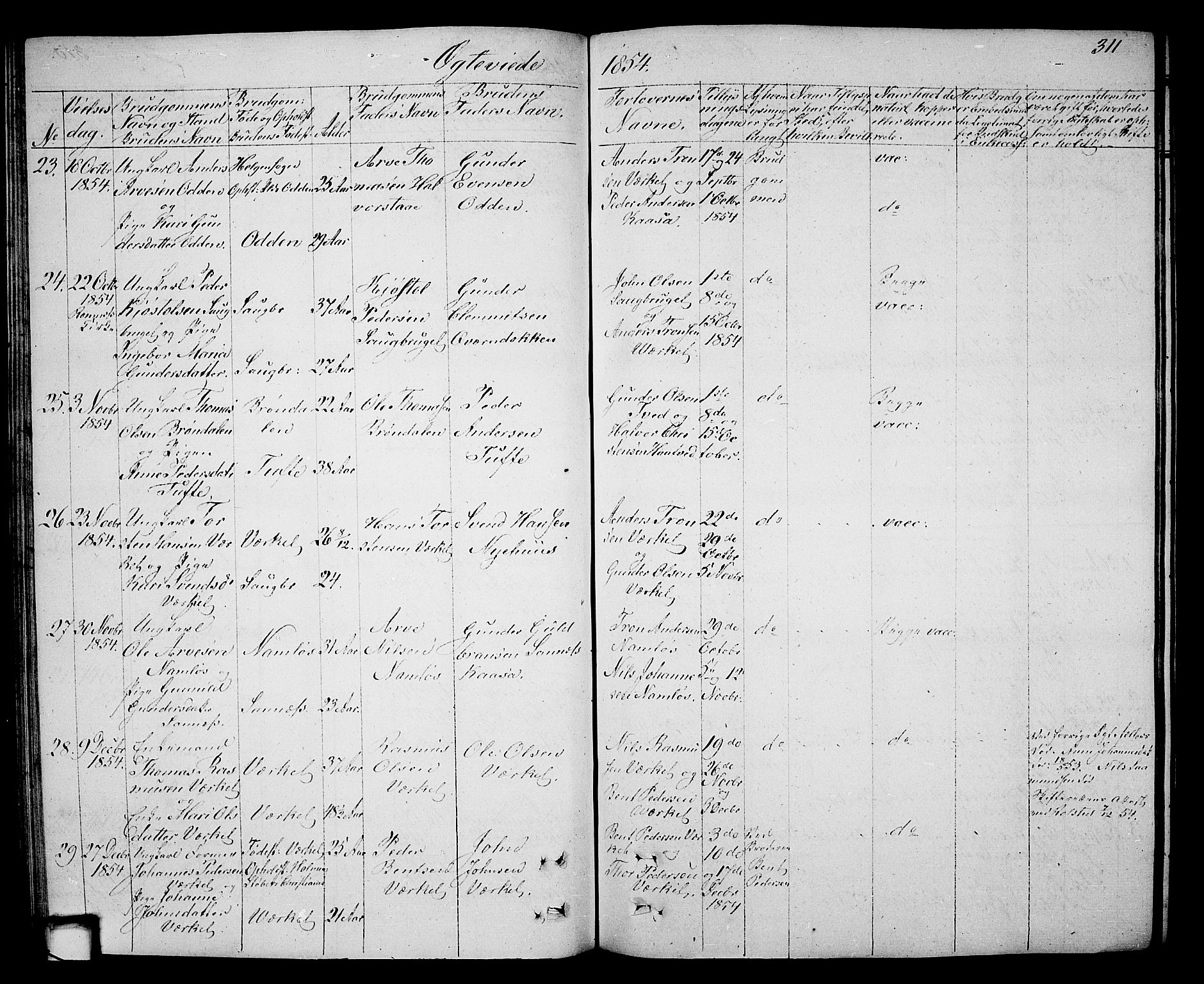 Holla kirkebøker, SAKO/A-272/G/Ga/L0003: Parish register (copy) no. I 3, 1849-1866, p. 311