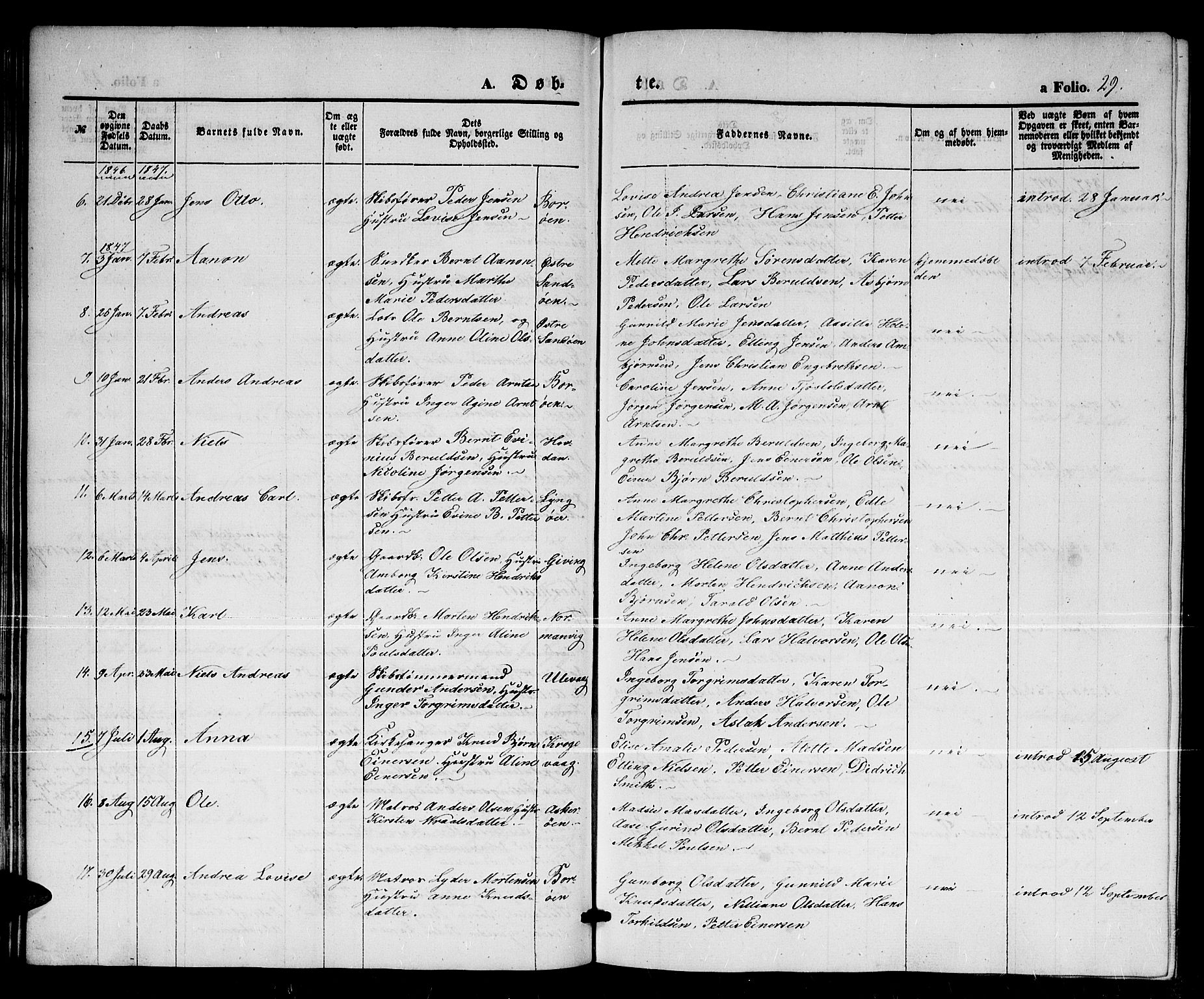 Dypvåg sokneprestkontor, AV/SAK-1111-0007/F/Fb/Fba/L0010: Parish register (copy) no. B 10, 1842-1857, p. 29