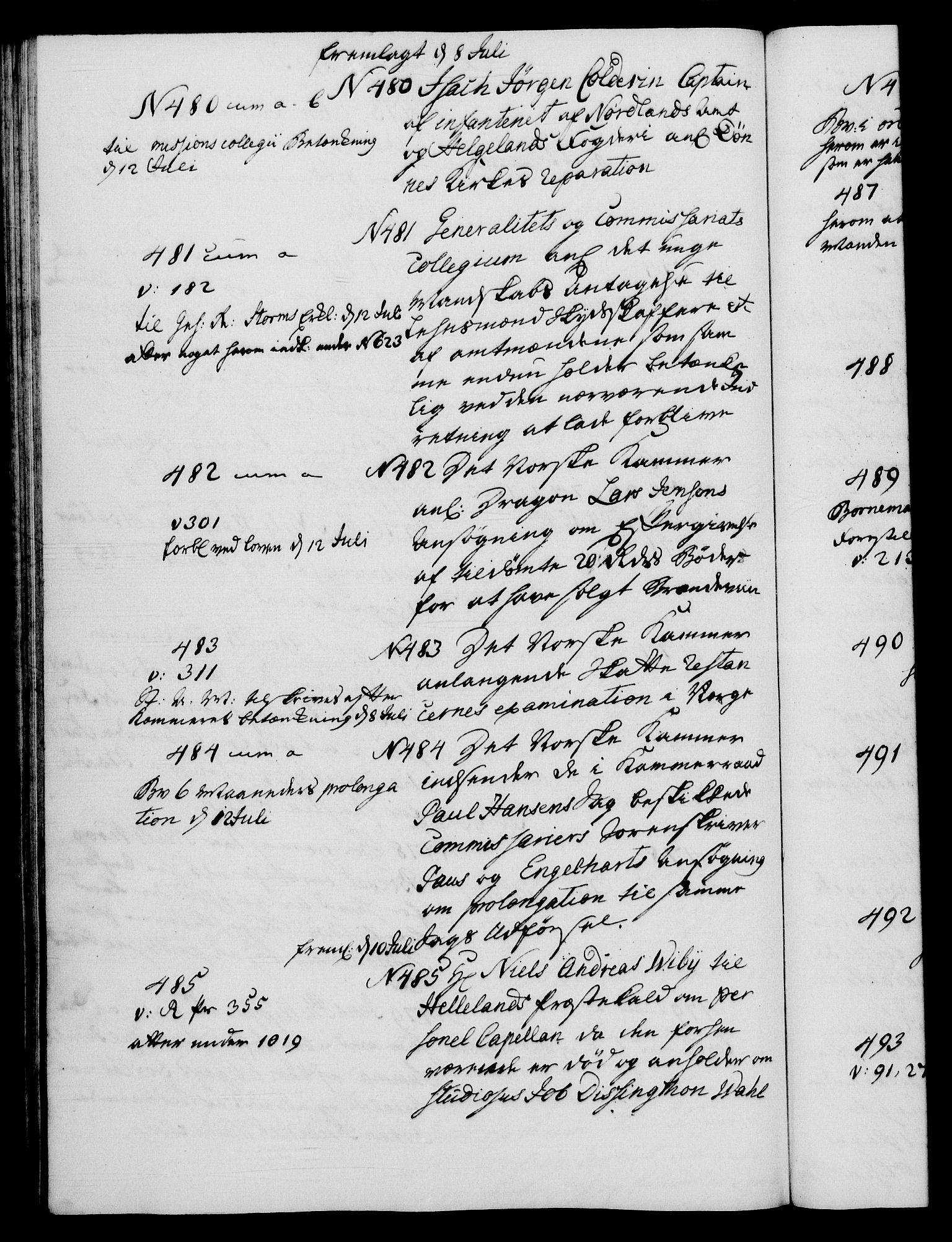 Danske Kanselli 1572-1799, RA/EA-3023/I/Ia/L0001: 3. departements journal, 1771